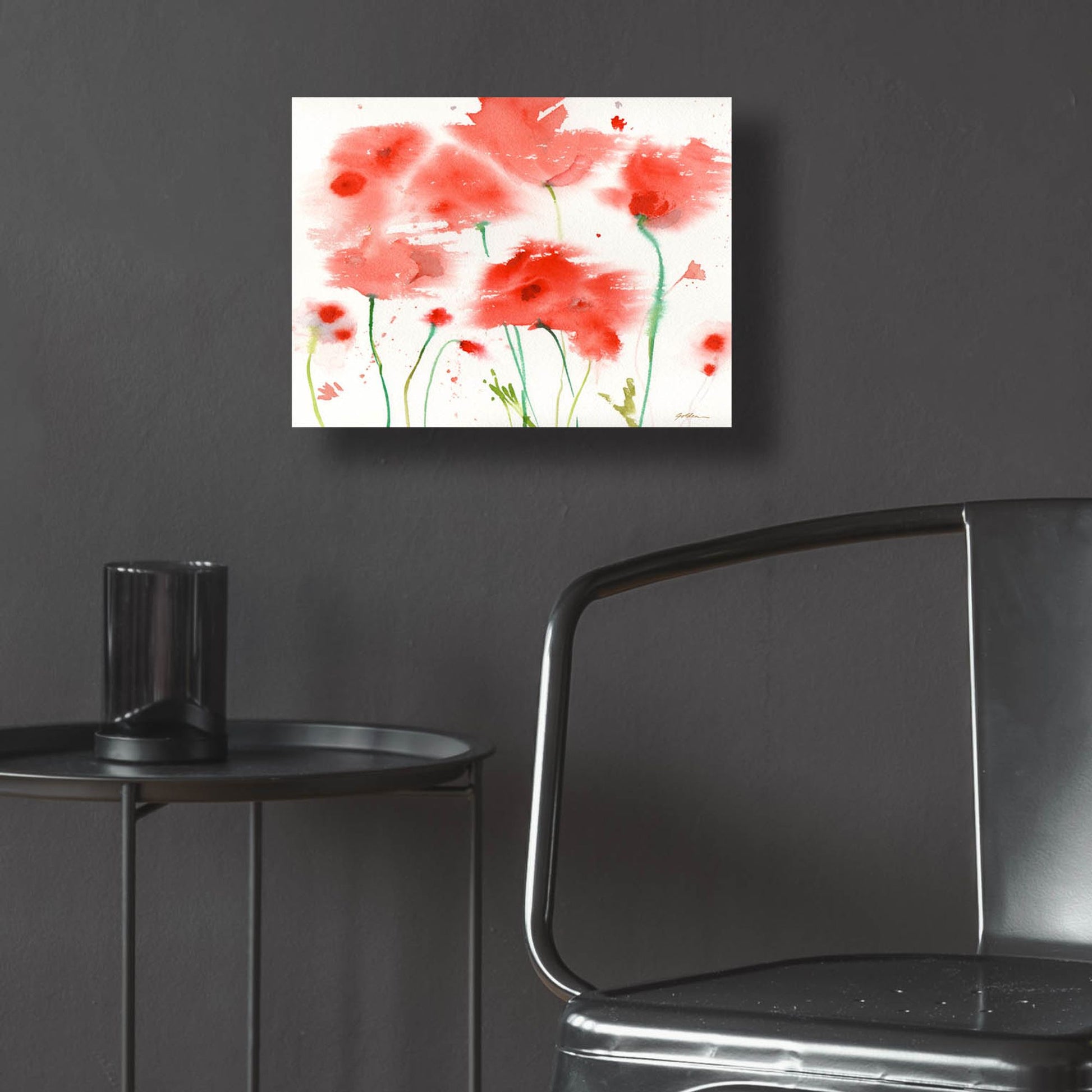 Epic Art 'Poppy Reds' by Sheila Golden, Acrylic Glass Wall Art,16x12