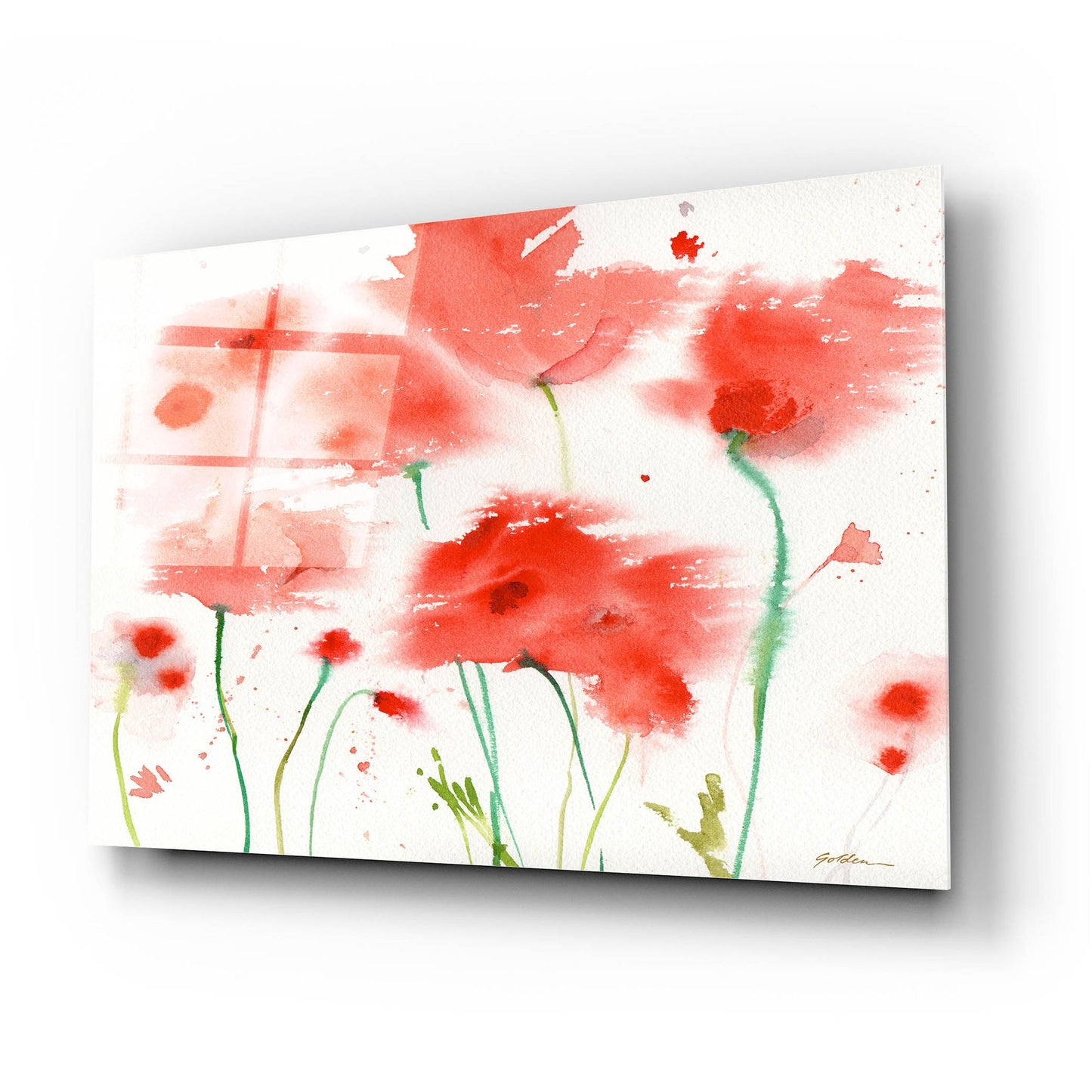 Epic Art 'Poppy Reds' by Sheila Golden, Acrylic Glass Wall Art,24x16