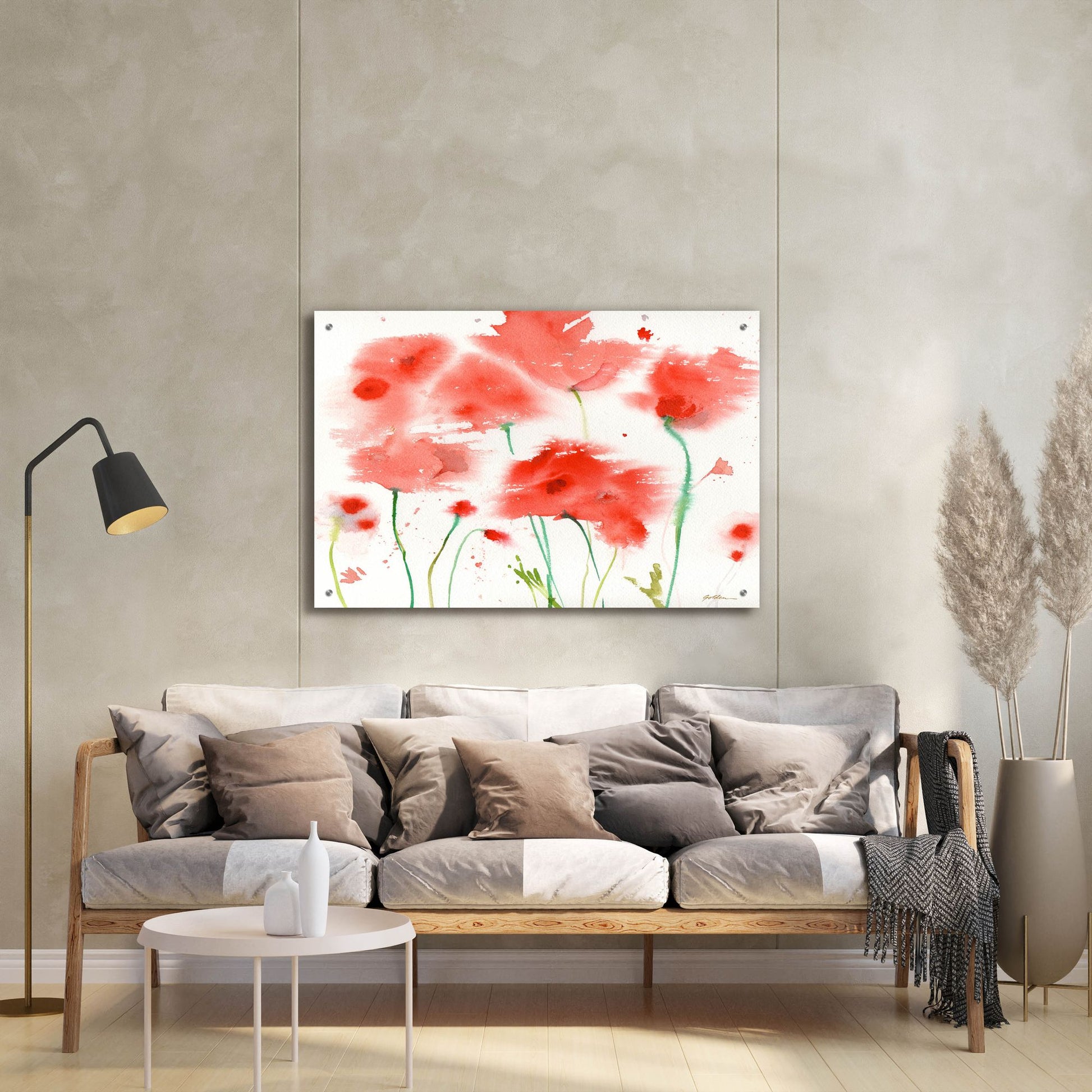 Epic Art 'Poppy Reds' by Sheila Golden, Acrylic Glass Wall Art,36x24