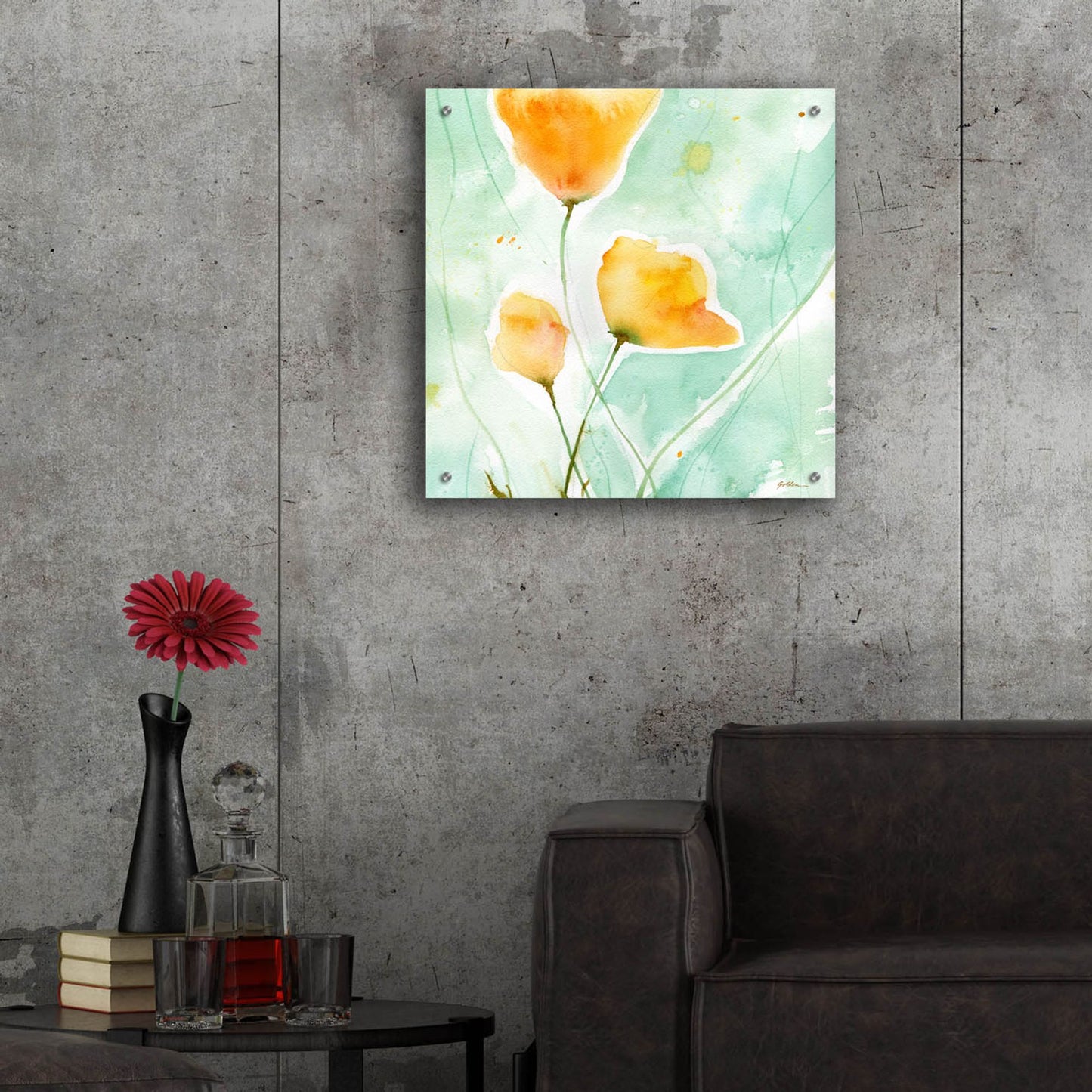 Epic Art 'Precious Poppies' by Sheila Golden, Acrylic Glass Wall Art,24x24