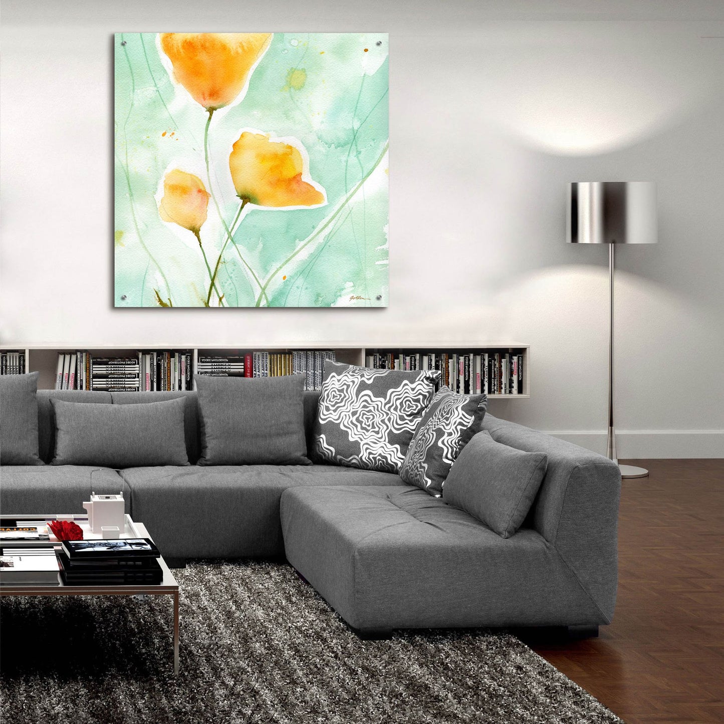 Epic Art 'Precious Poppies' by Sheila Golden, Acrylic Glass Wall Art,36x36