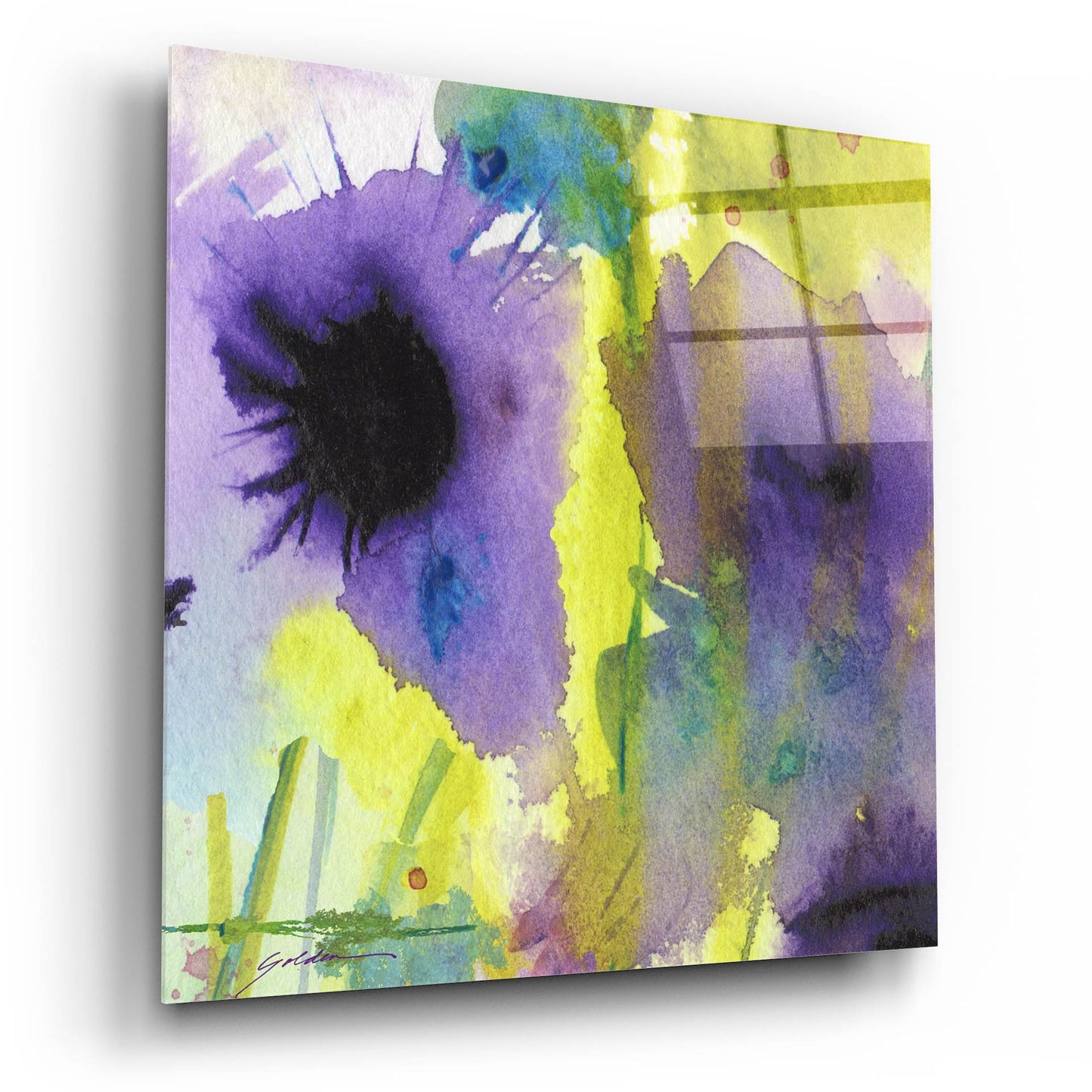 Epic Art 'Purple Essence' by Sheila Golden, Acrylic Glass Wall Art,12x12