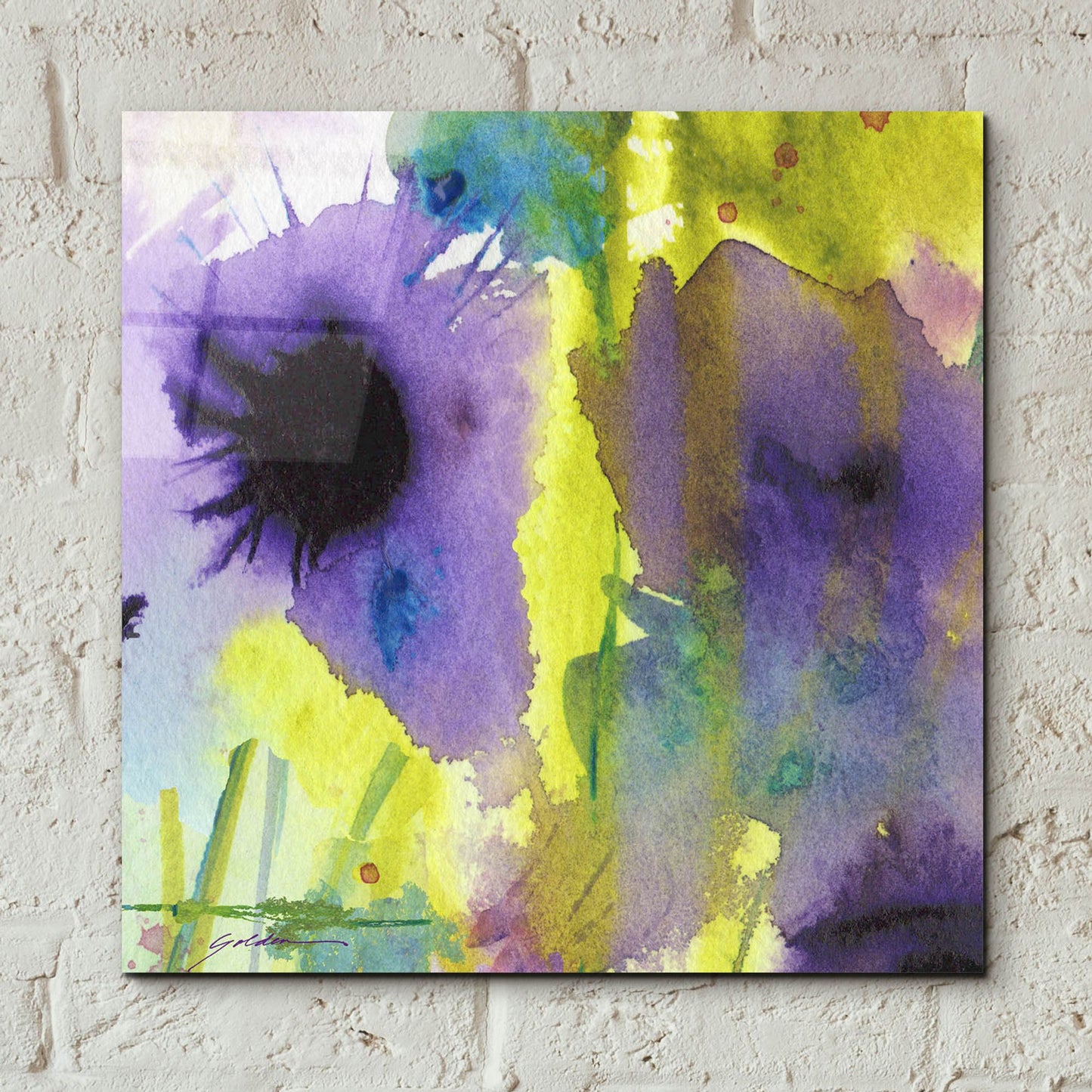 Epic Art 'Purple Essence' by Sheila Golden, Acrylic Glass Wall Art,12x12