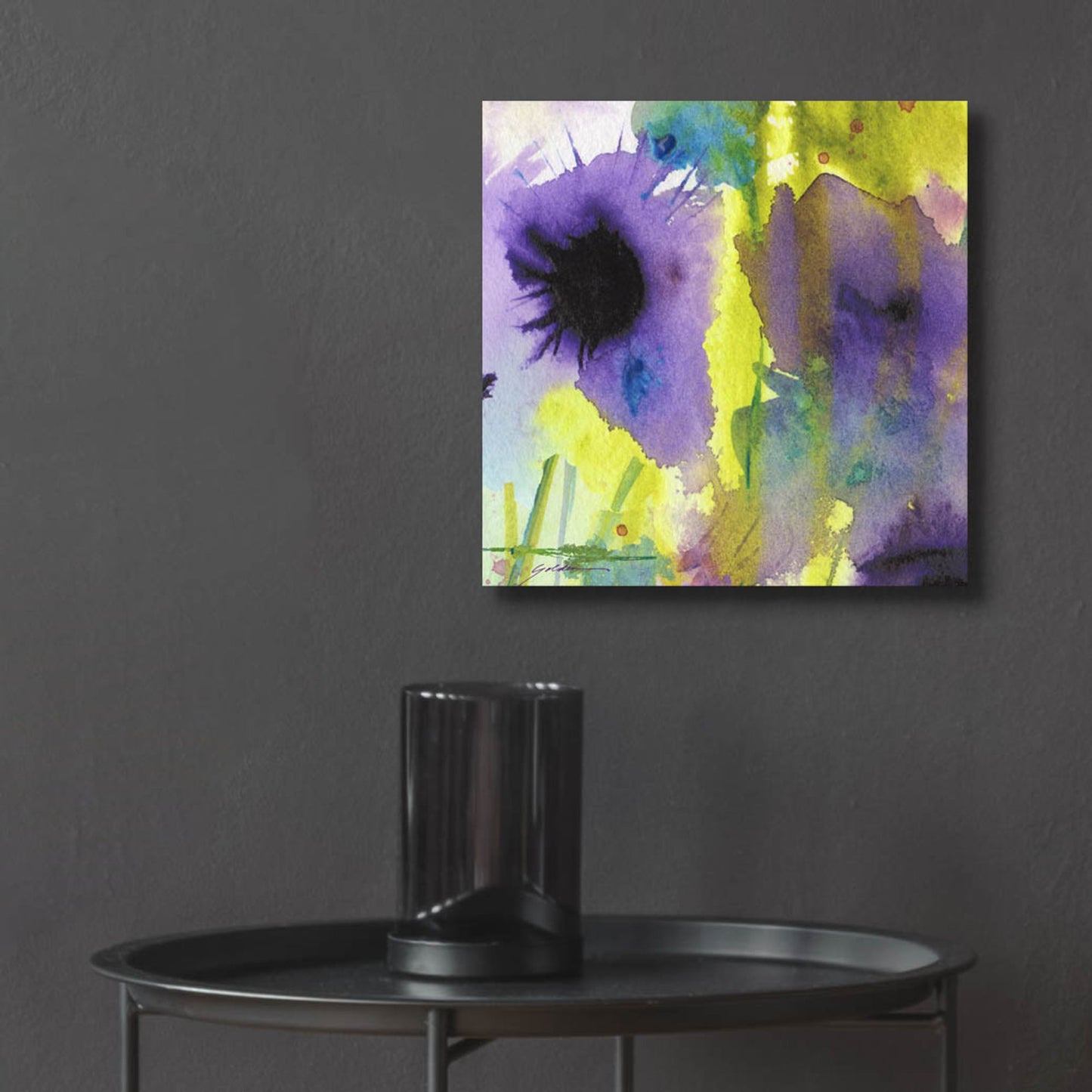 Epic Art 'Purple Essence' by Sheila Golden, Acrylic Glass Wall Art,12x12