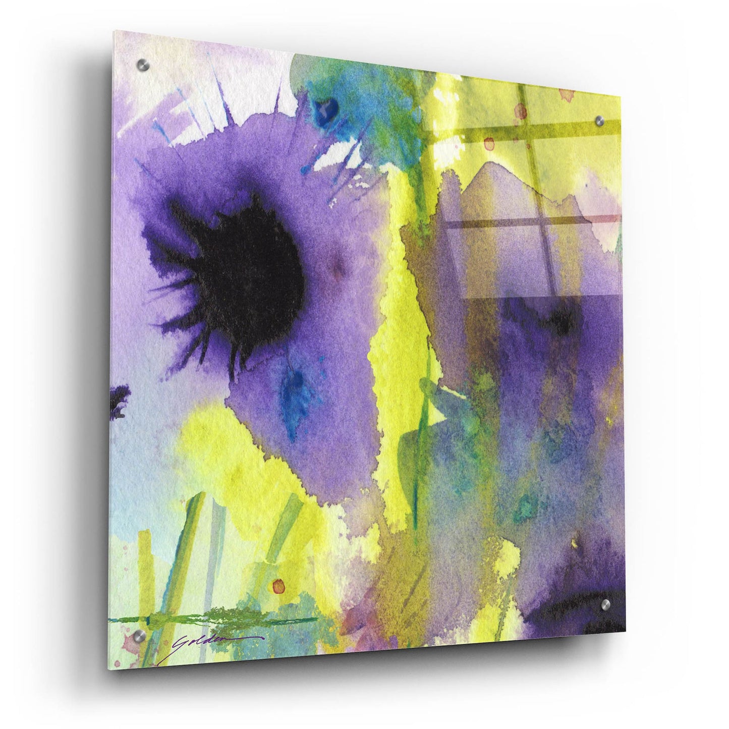 Epic Art 'Purple Essence' by Sheila Golden, Acrylic Glass Wall Art,24x24