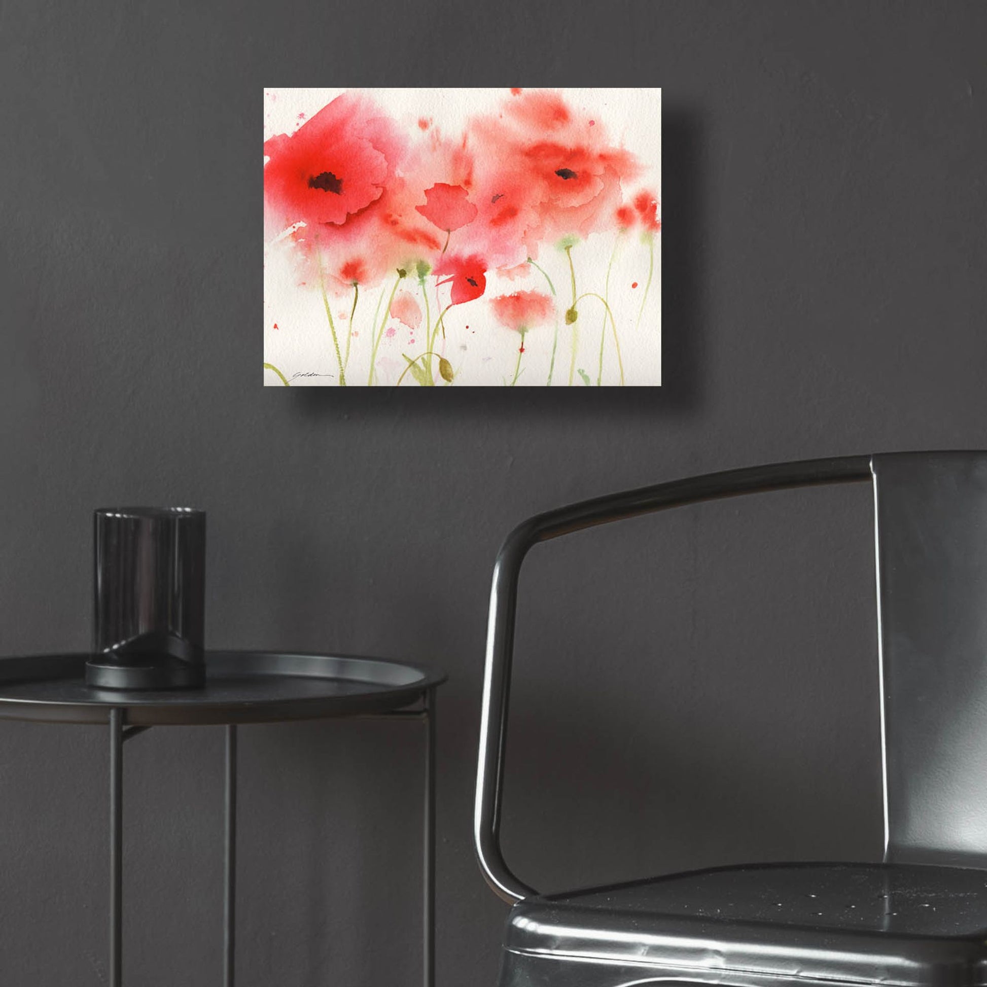 Epic Art 'Red Poppies' by Sheila Golden, Acrylic Glass Wall Art,16x12