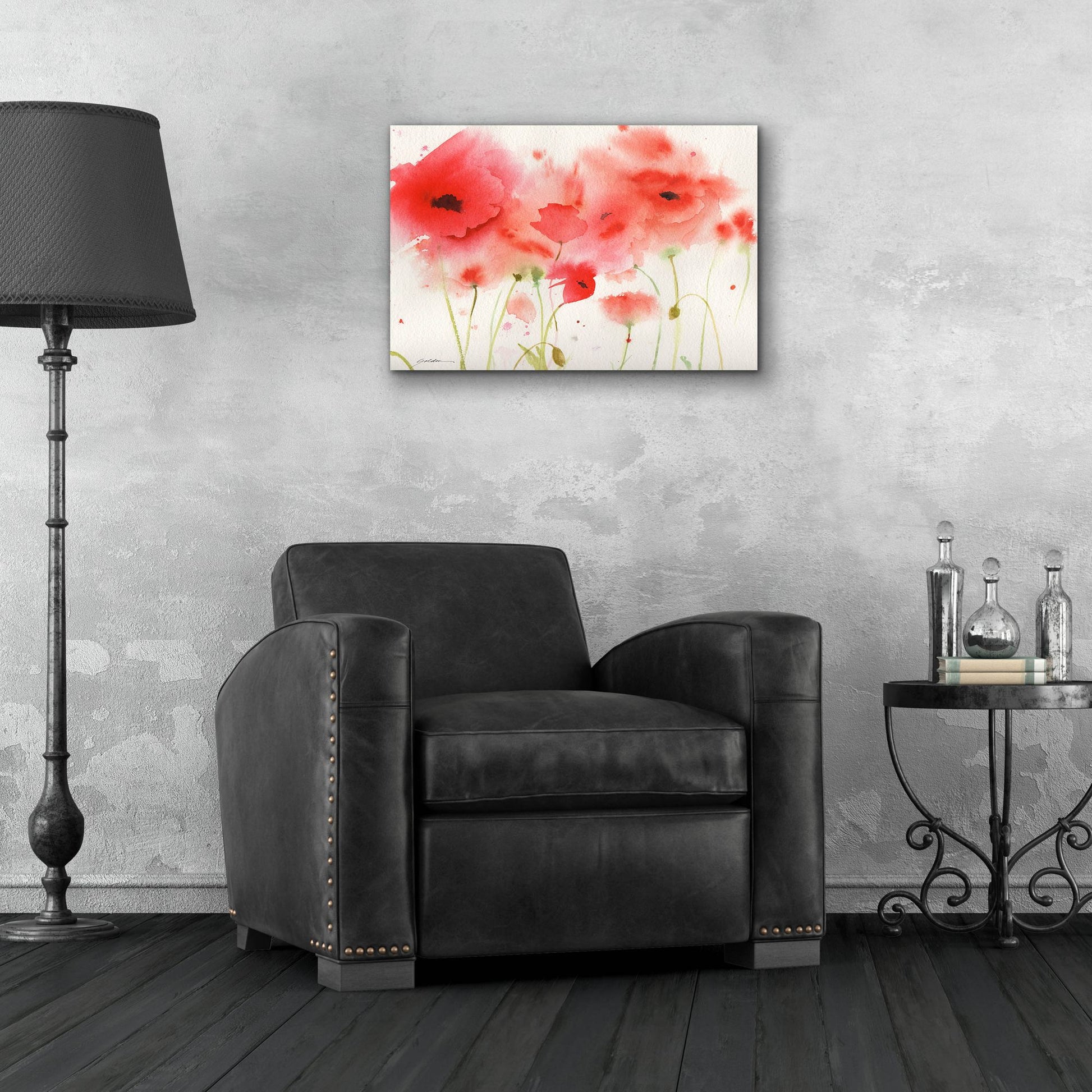 Epic Art 'Red Poppies' by Sheila Golden, Acrylic Glass Wall Art,24x16