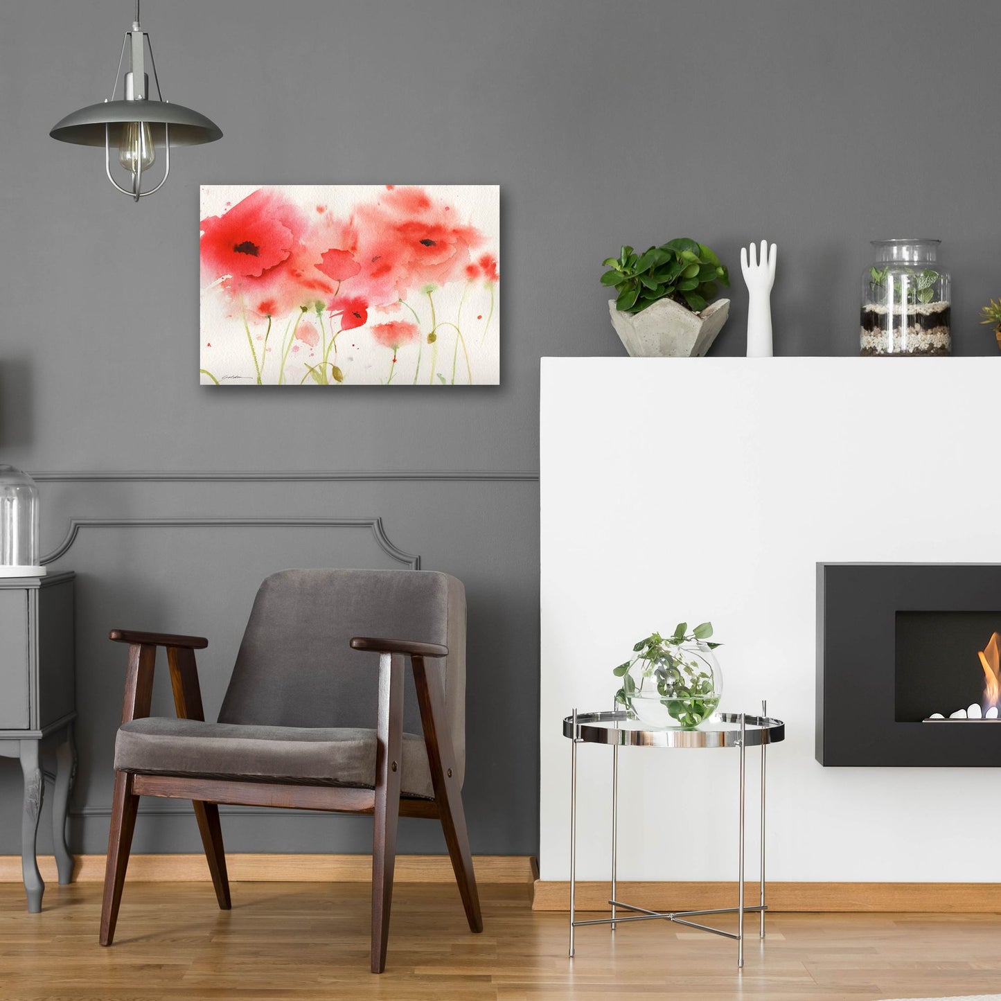 Epic Art 'Red Poppies' by Sheila Golden, Acrylic Glass Wall Art,24x16