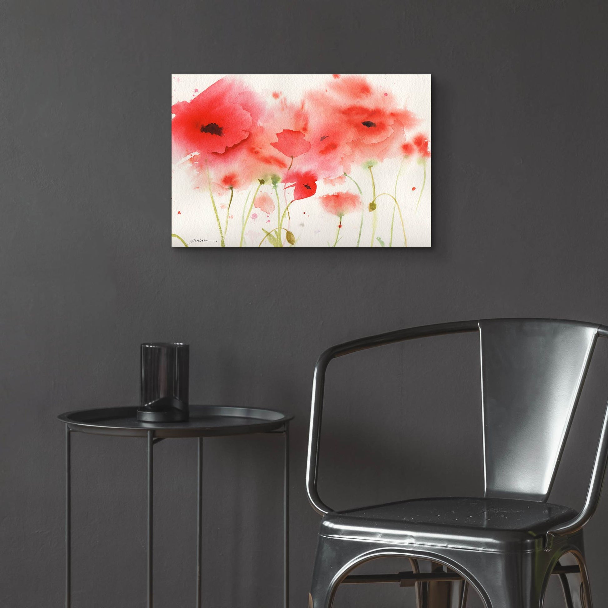 Epic Art 'Red Poppies' by Sheila Golden, Acrylic Glass Wall Art,24x16