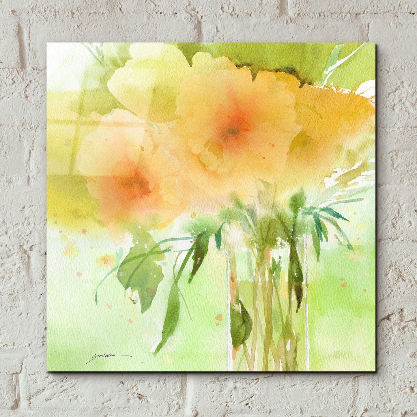 Epic Art 'Verdant Bouquet' by Sheila Golden, Acrylic Glass Wall Art,12x12