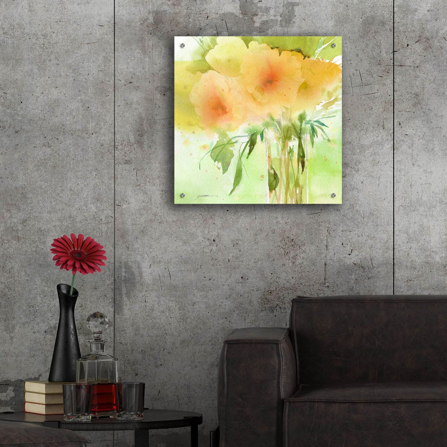 Epic Art 'Verdant Bouquet' by Sheila Golden, Acrylic Glass Wall Art,24x24