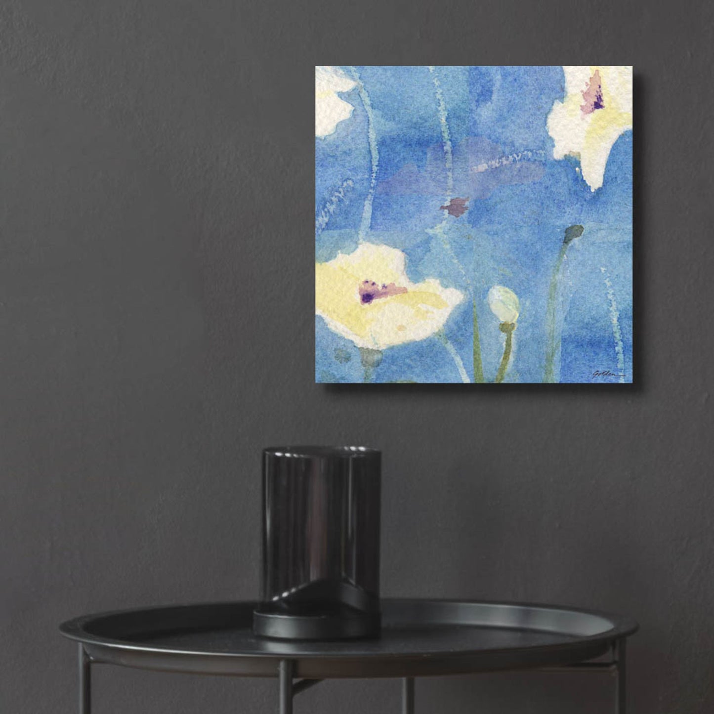 Epic Art 'White Poppy' by Sheila Golden, Acrylic Glass Wall Art,12x12