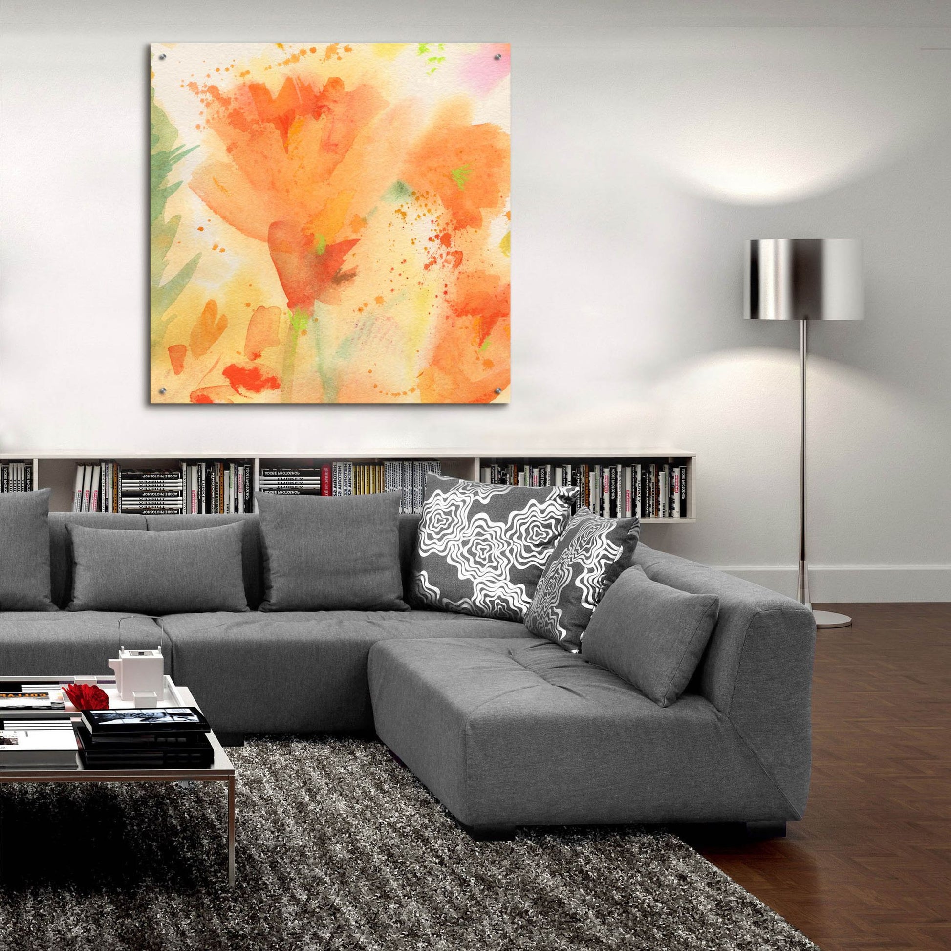 Epic Art 'Windblown Poppies #2' by Sheila Golden, Acrylic Glass Wall Art,36x36