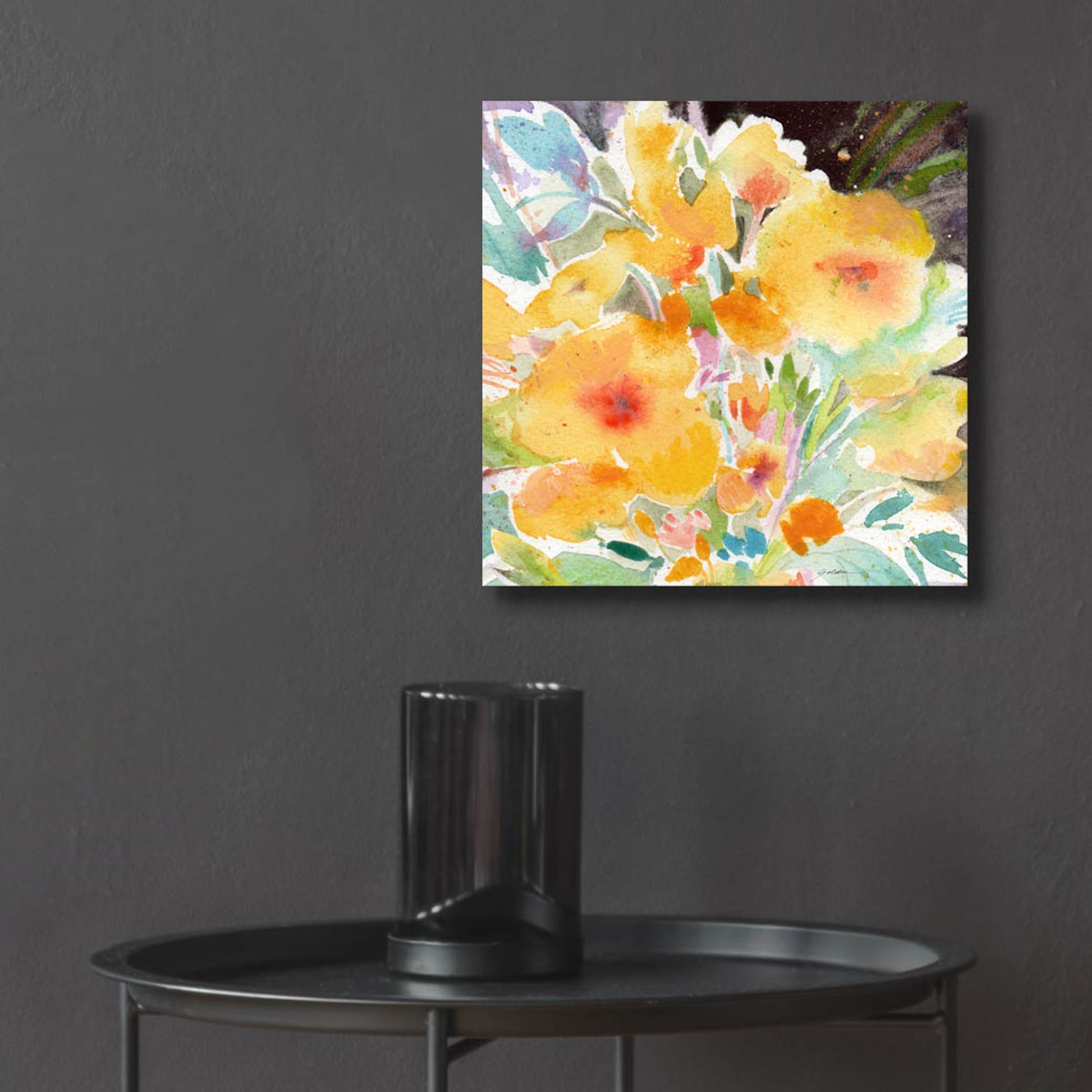 Epic Art 'Yellow Bouquet' by Sheila Golden, Acrylic Glass Wall Art,12x12