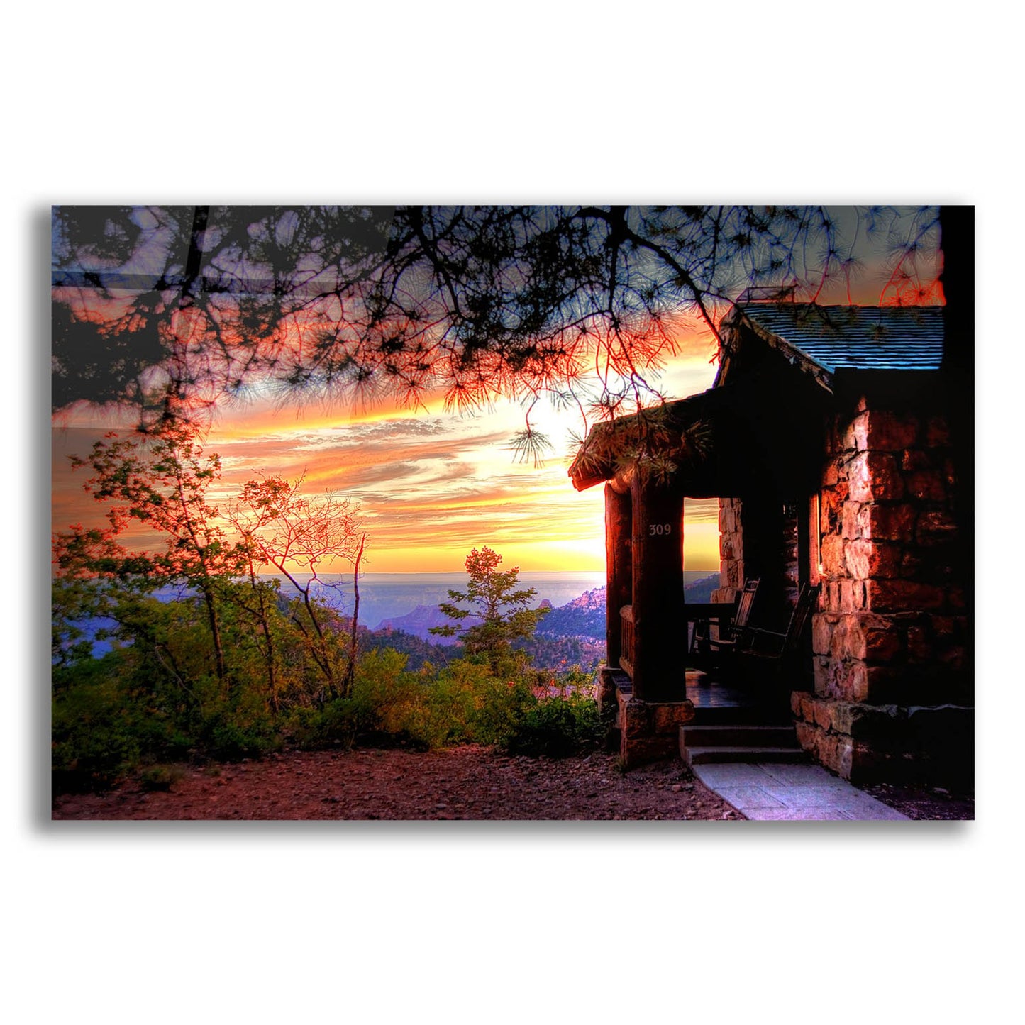 Epic Art 'Grand Canyon Cabin' by Tim Oldford, Acrylic Glass Wall Art