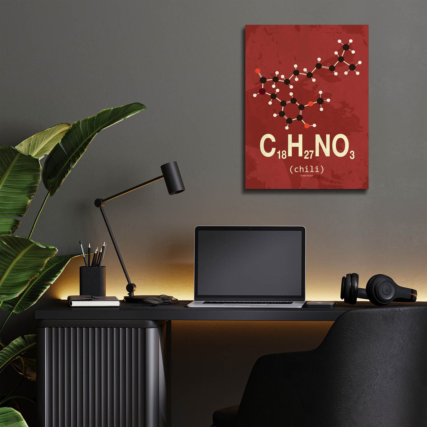 Epic Art 'Molecule Chili' by Typelike, Acrylic Glass Wall Art,12x16