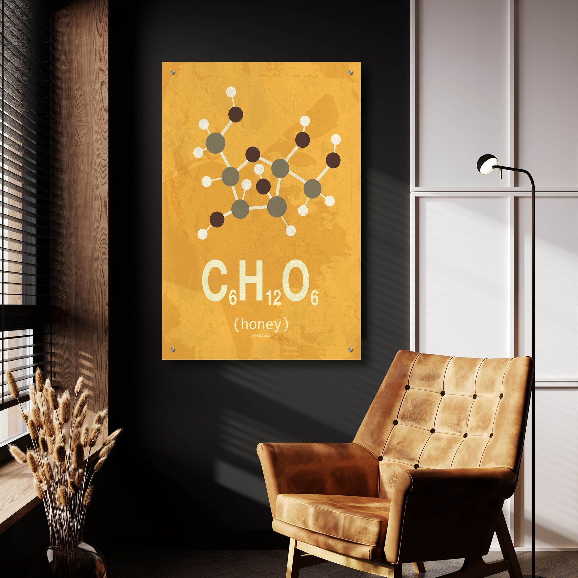 Epic Art 'Molecule Honey' by Typelike, Acrylic Glass Wall Art,24x36