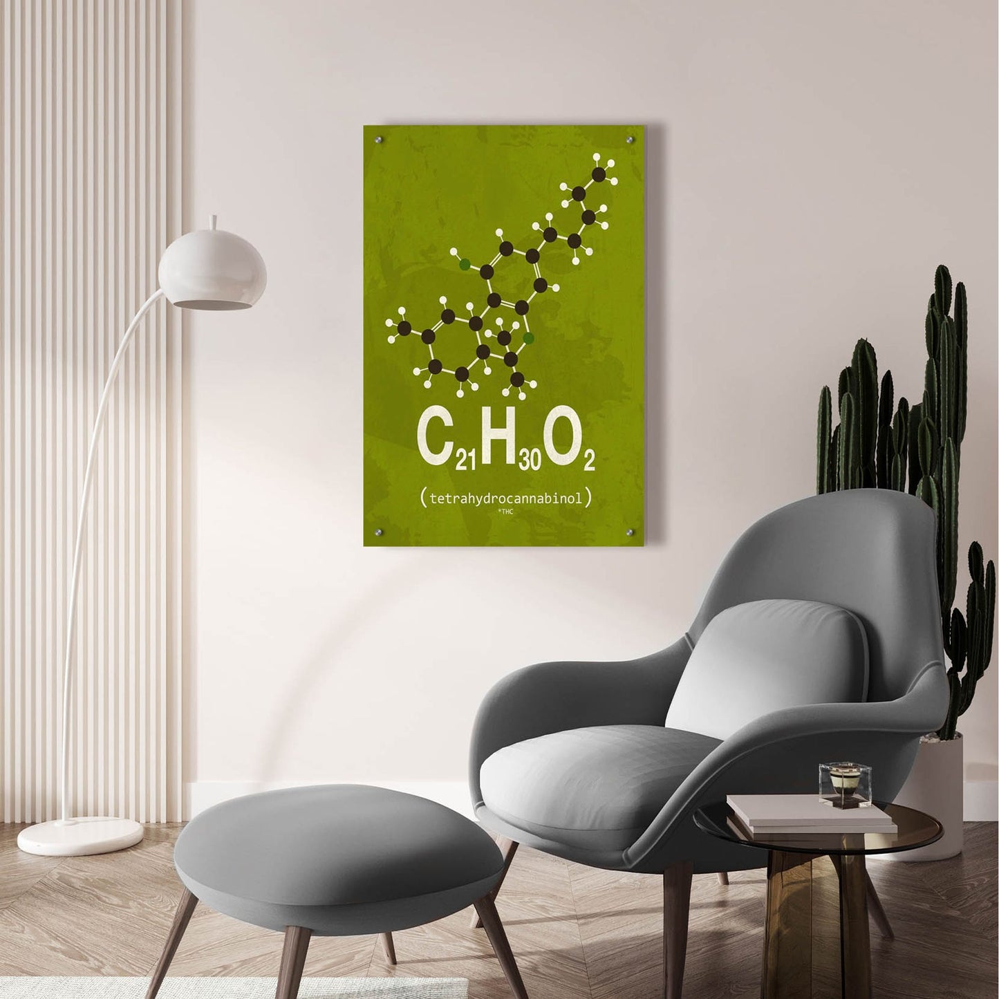 Epic Art 'Molecule THC 1' by Typelike, Acrylic Glass Wall Art,24x36