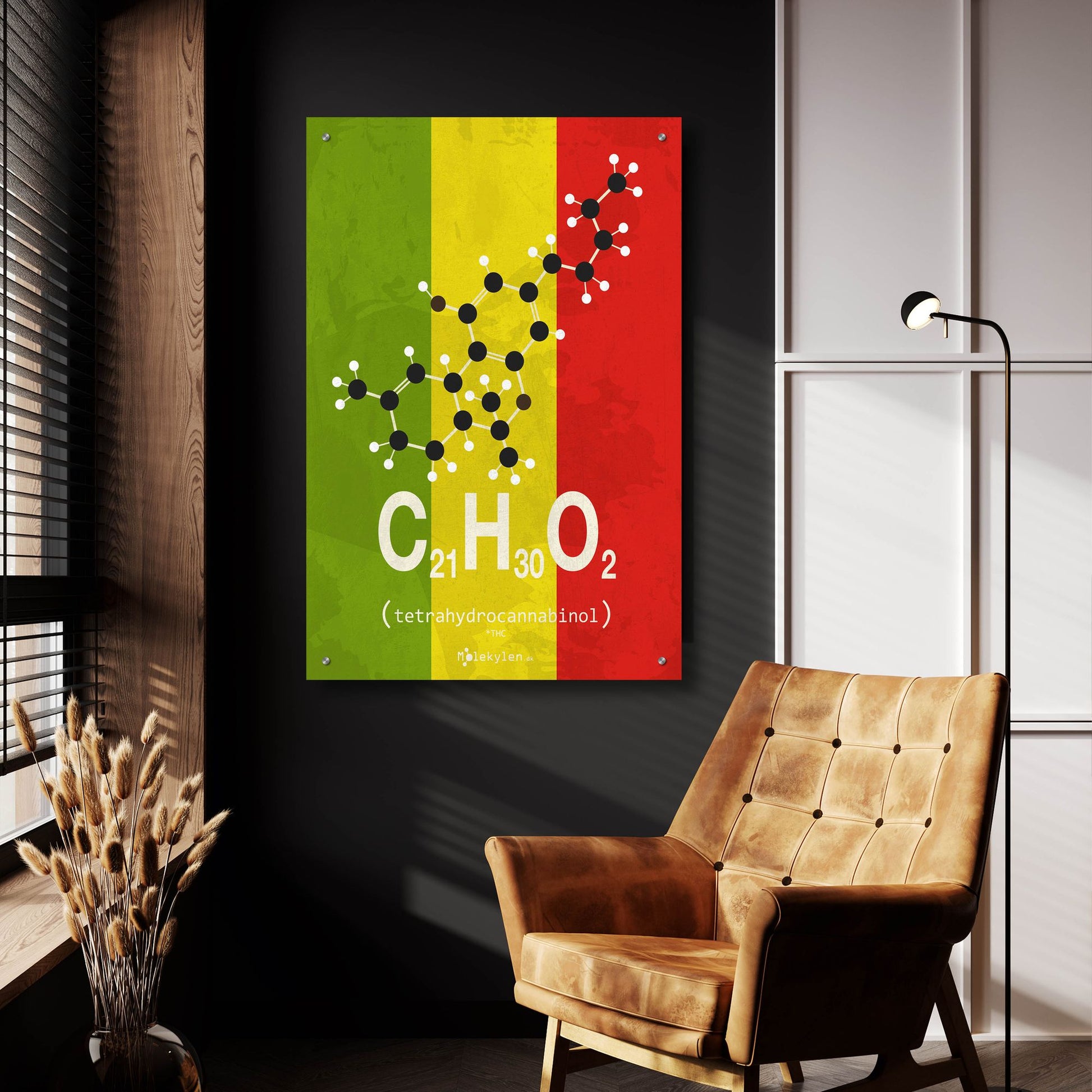 Epic Art 'Molecule THC 2' by Typelike, Acrylic Glass Wall Art,24x36