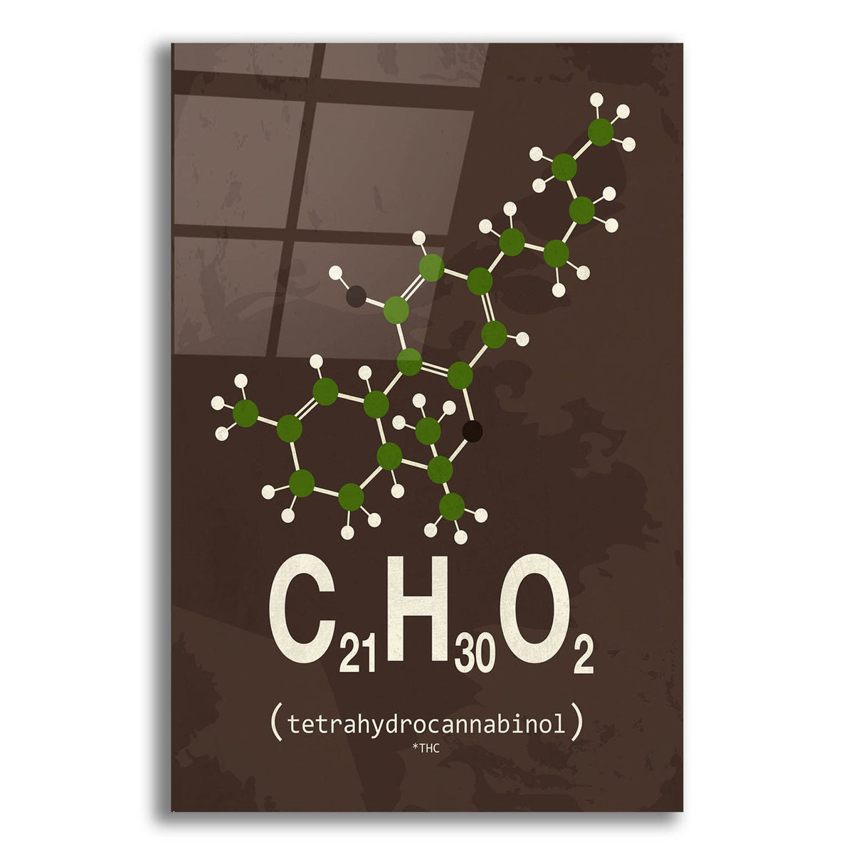 Epic Art 'Molecule Thc' by Typelike, Acrylic Glass Wall Art