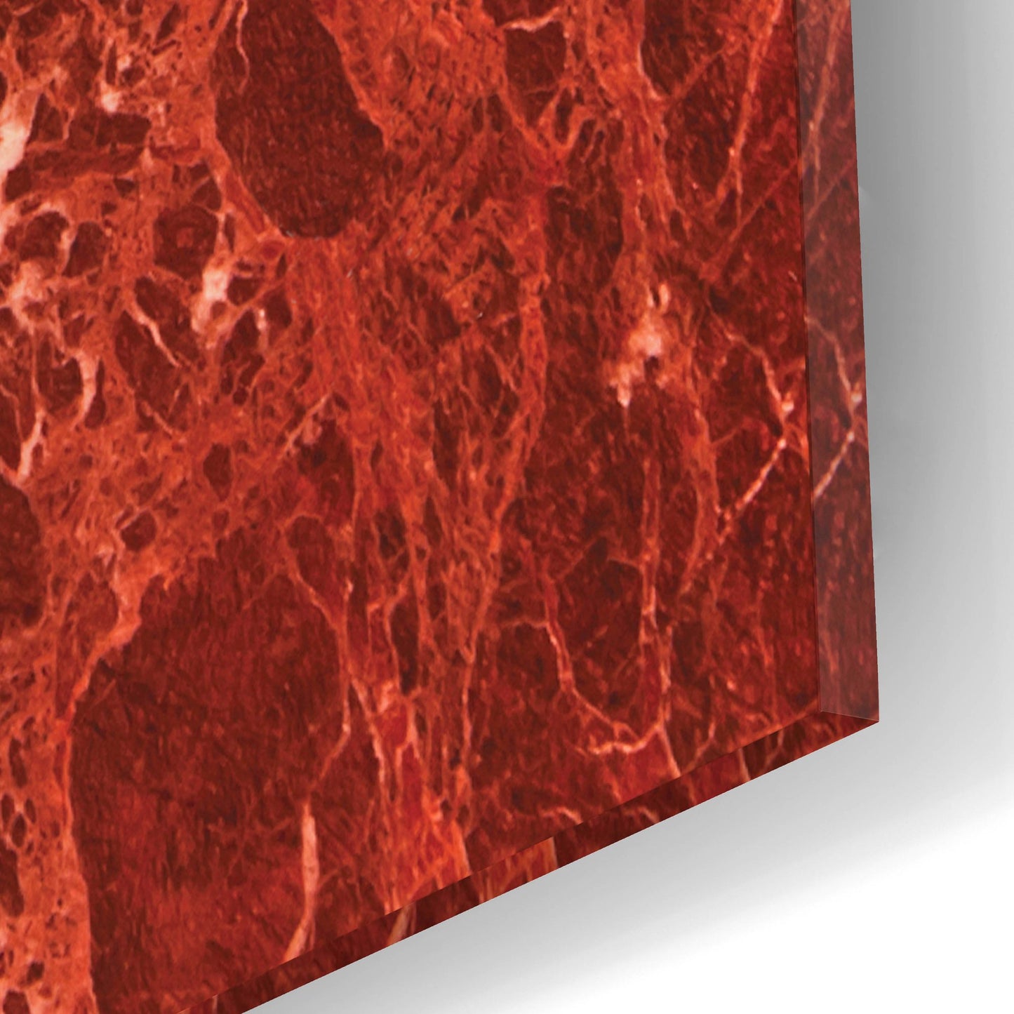 Epic Art 'Red Marble 03' by Typelike, Acrylic Glass Wall Art,12x16