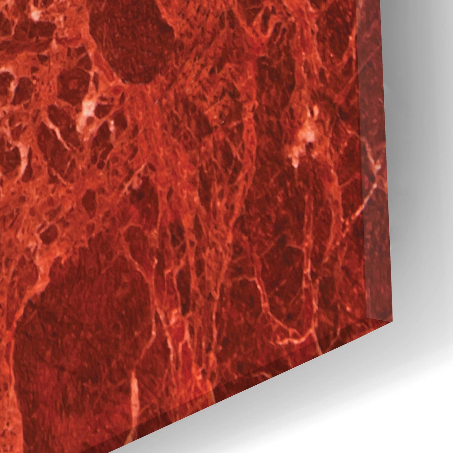 Epic Art 'Red Marble 03' by Typelike, Acrylic Glass Wall Art,16x24