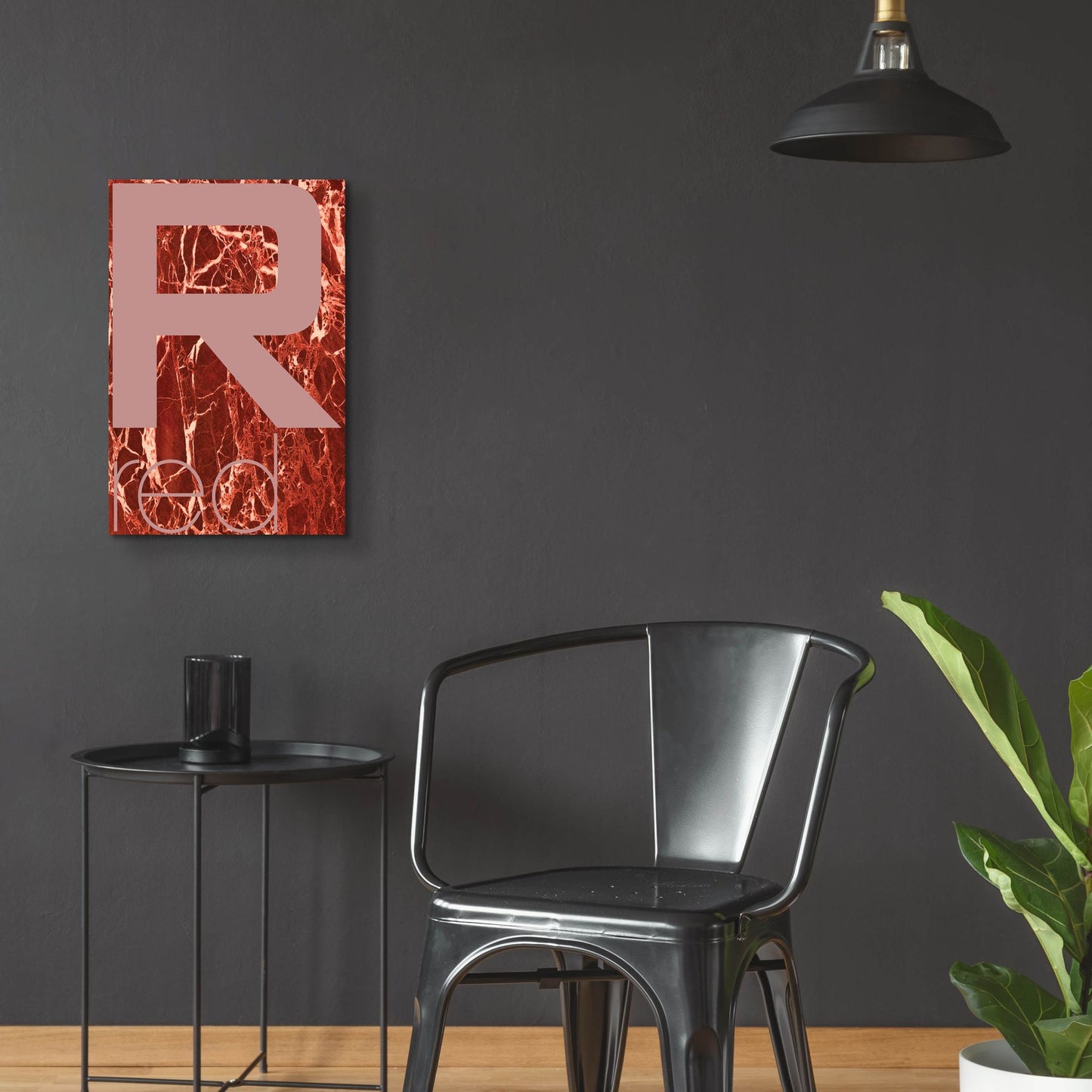 Epic Art 'Red Marble 03' by Typelike, Acrylic Glass Wall Art,16x24