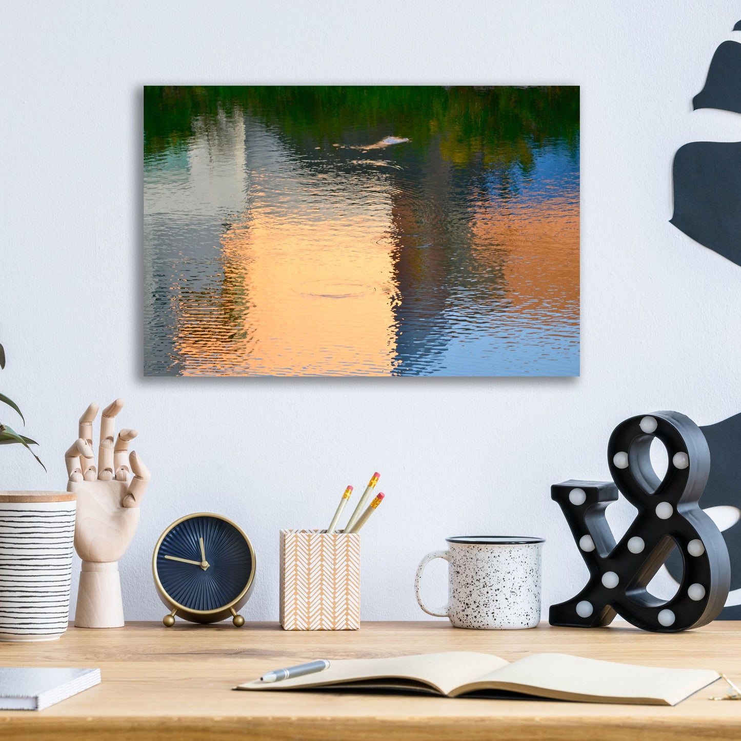 Epic Art 'Reflection On The Iowa River No. 1' by Ulpi Gonzalez, Acrylic Glass Wall Art,16x12