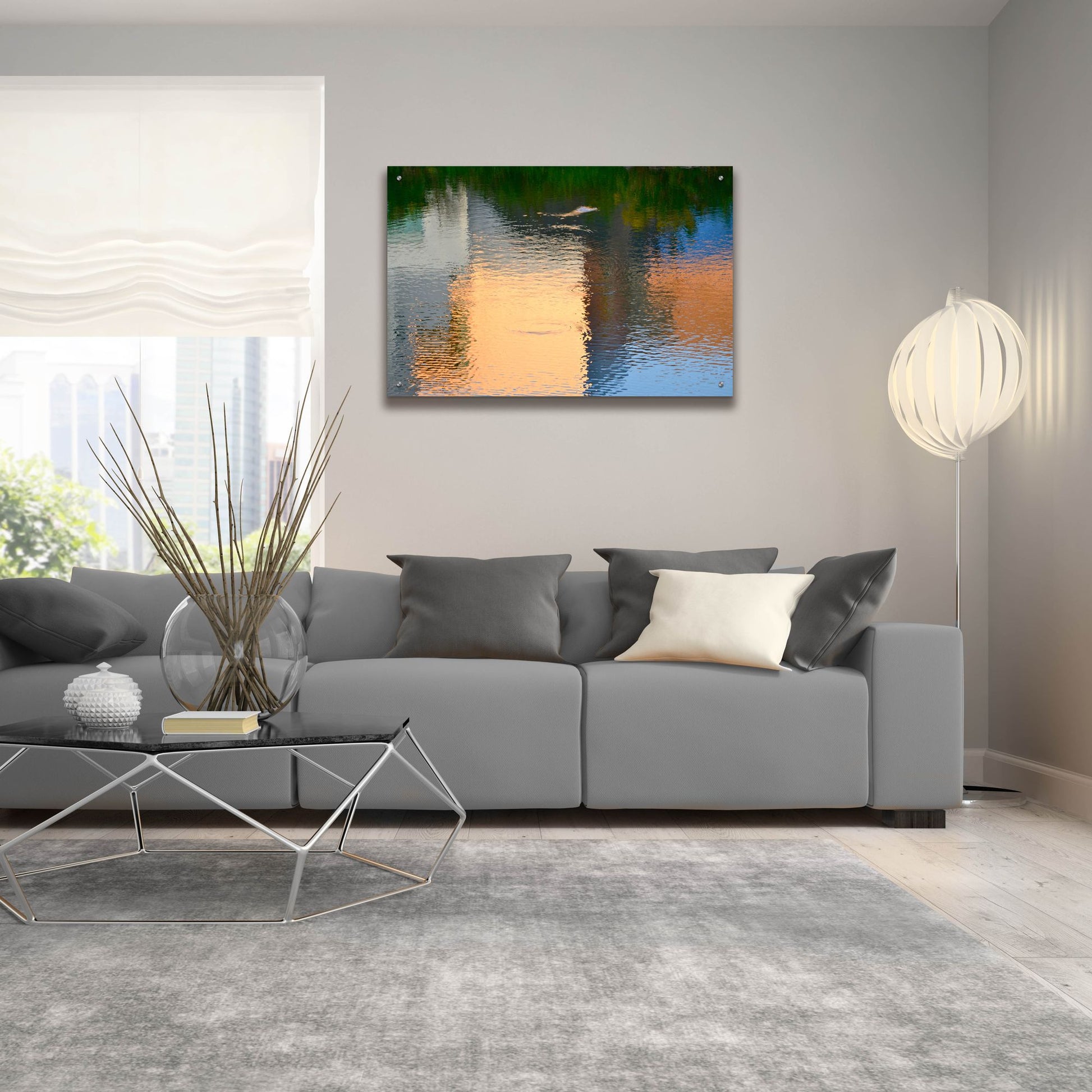 Epic Art 'Reflection On The Iowa River No. 1' by Ulpi Gonzalez, Acrylic Glass Wall Art,36x24