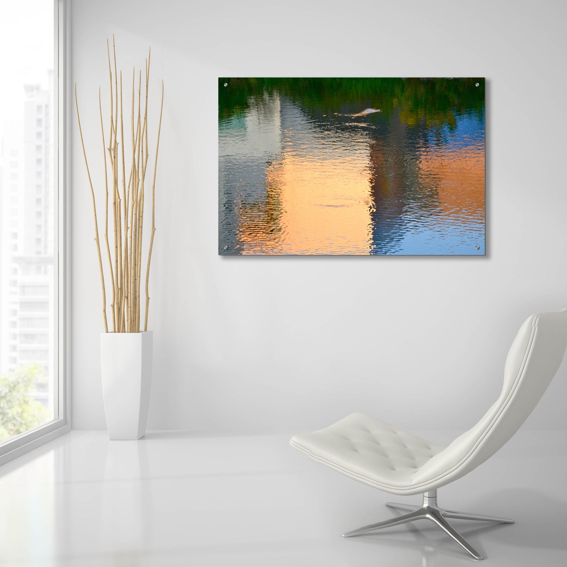 Epic Art 'Reflection On The Iowa River No. 1' by Ulpi Gonzalez, Acrylic Glass Wall Art,36x24