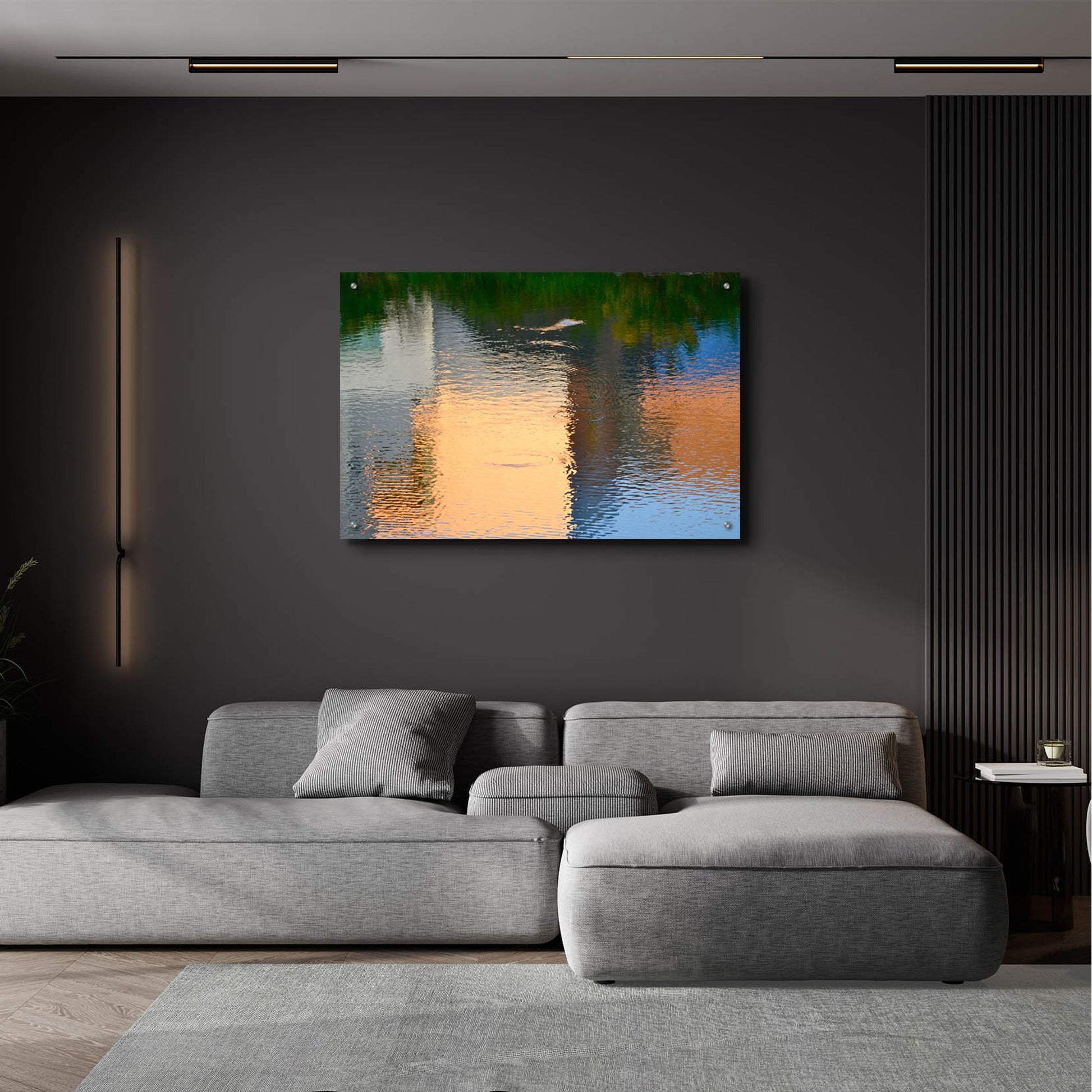 Epic Art 'Reflection On The Iowa River No. 1' by Ulpi Gonzalez, Acrylic Glass Wall Art,36x24