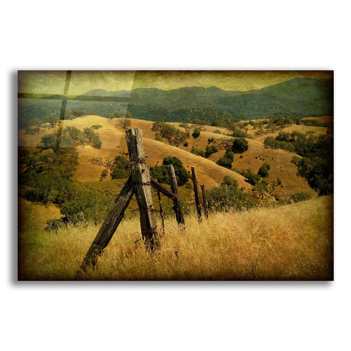 Epic Art 'Weathered Ranch Fence' by William Guion, Acrylic Glass Wall Art