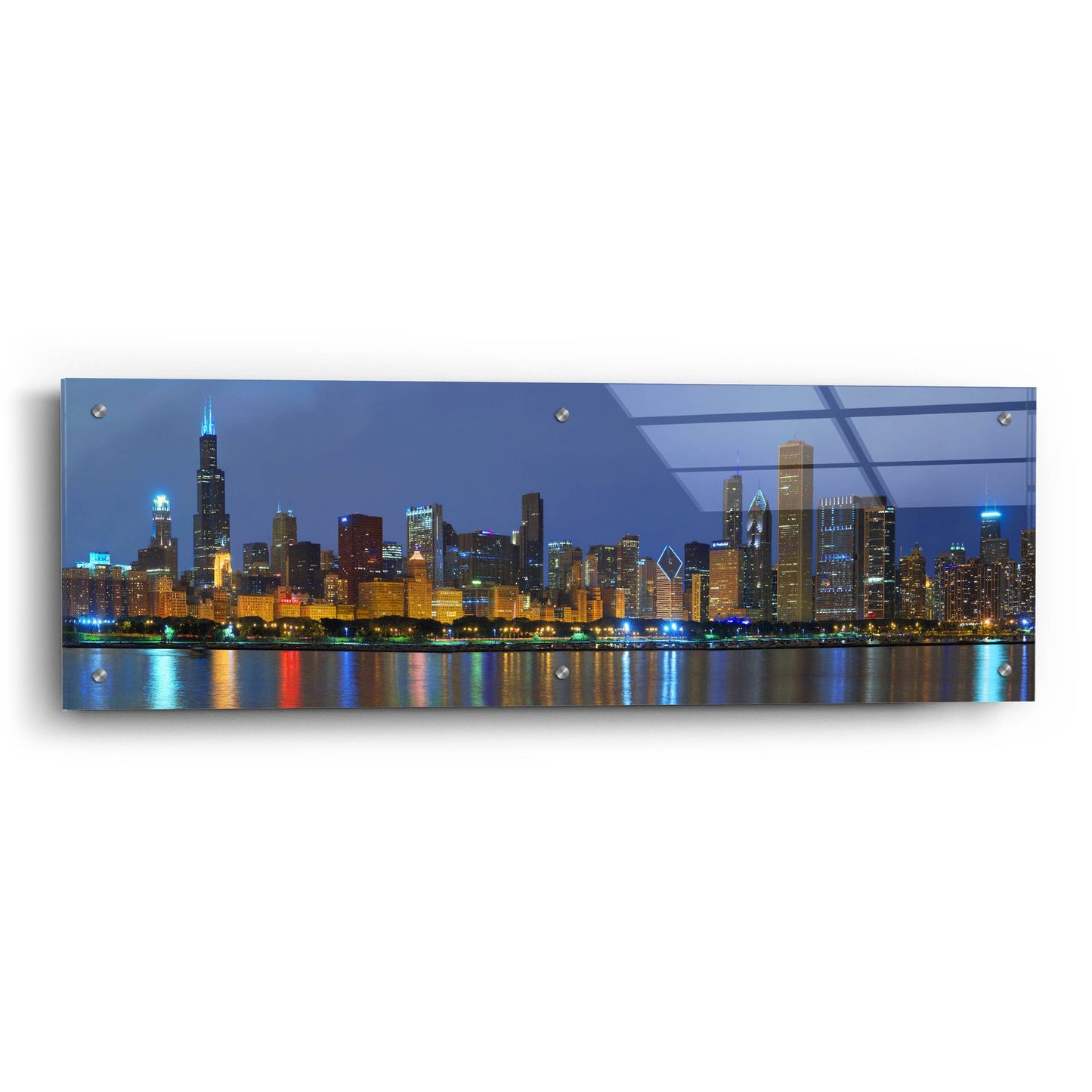 Epic Art 'Chicago Skyline' by Winthrope Hiers, Acrylic Glass Wall Art,36x12