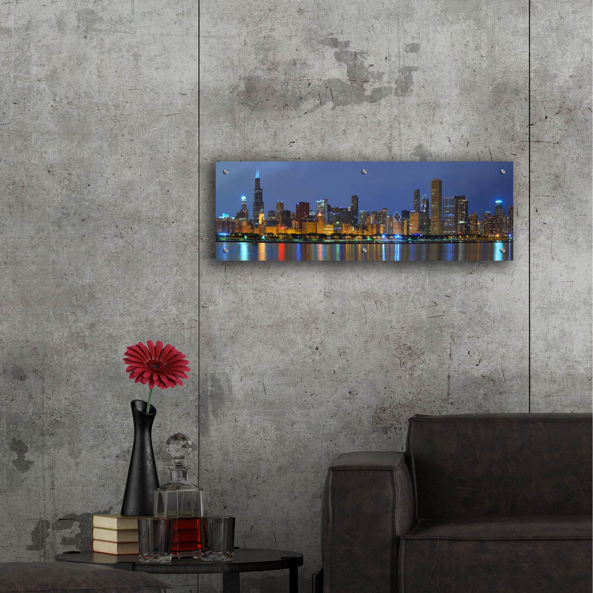 Epic Art 'Chicago Skyline' by Winthrope Hiers, Acrylic Glass Wall Art,36x12