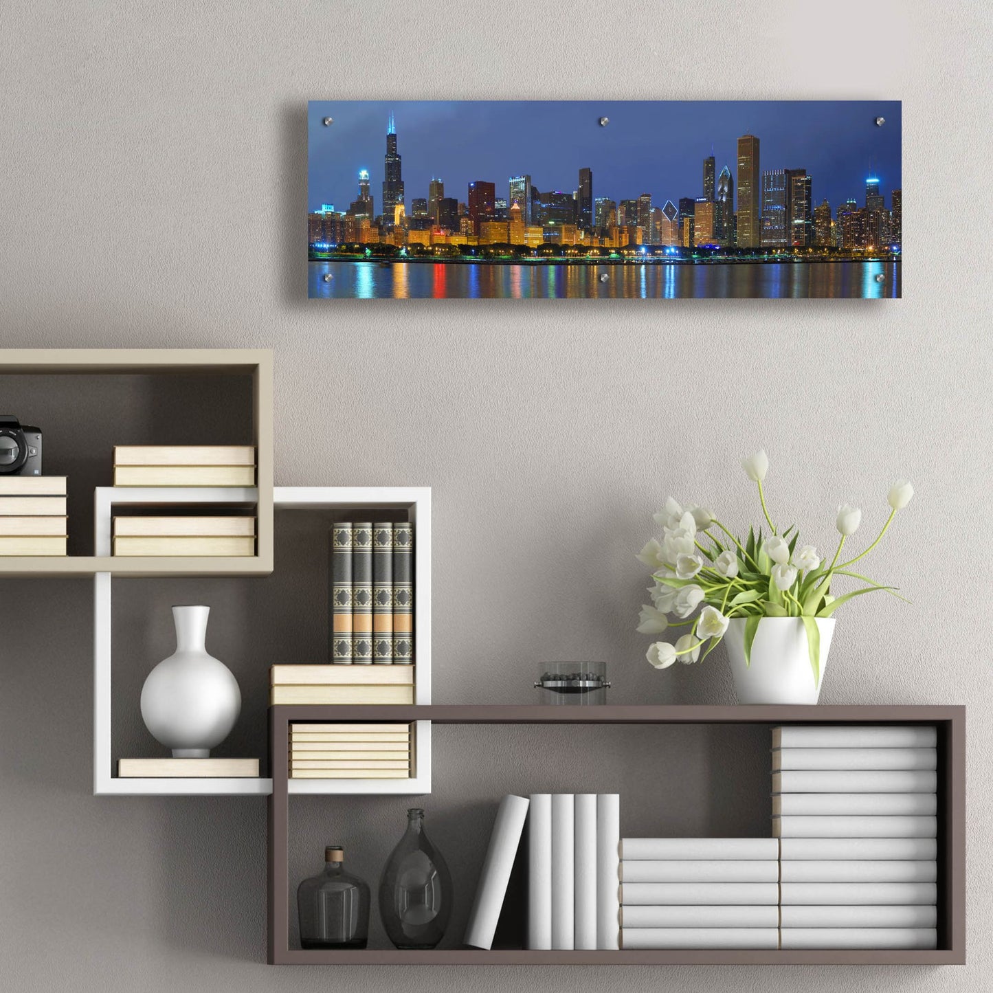 Epic Art 'Chicago Skyline' by Winthrope Hiers, Acrylic Glass Wall Art,36x12