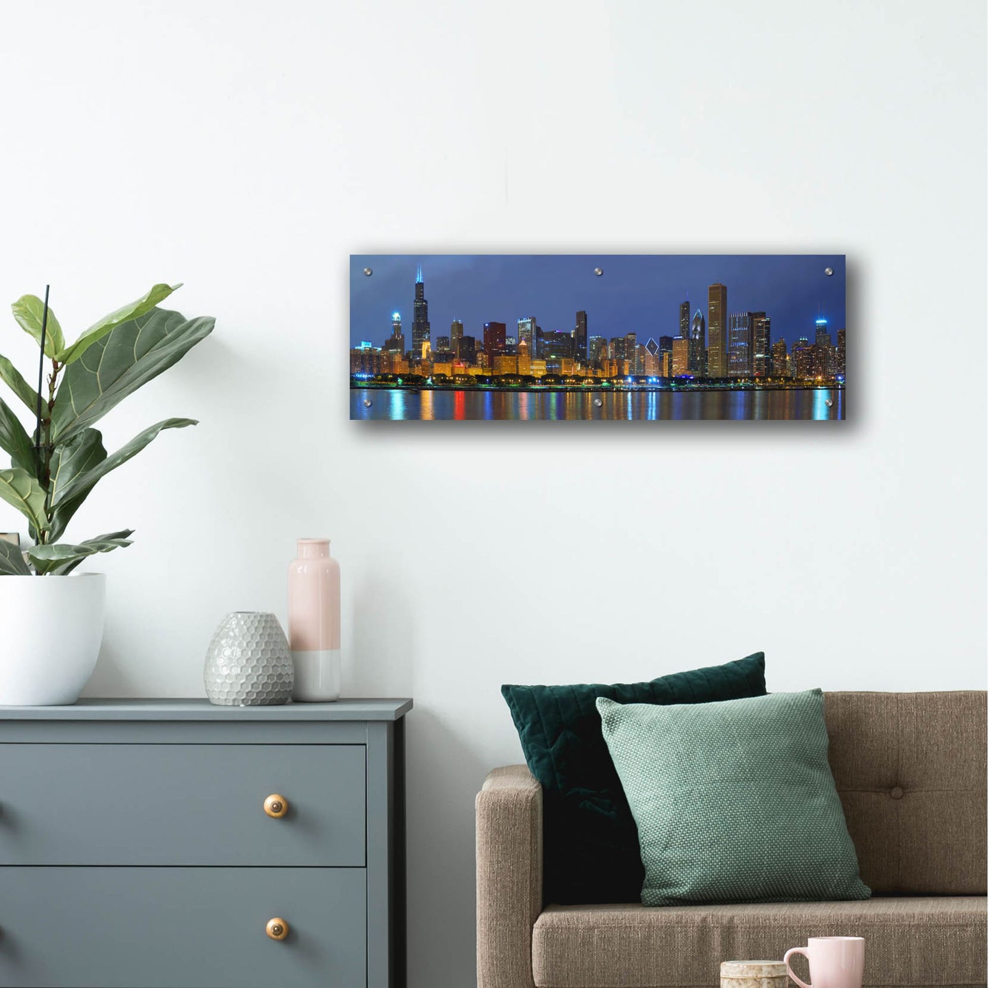 Epic Art 'Chicago Skyline' by Winthrope Hiers, Acrylic Glass Wall Art,36x12