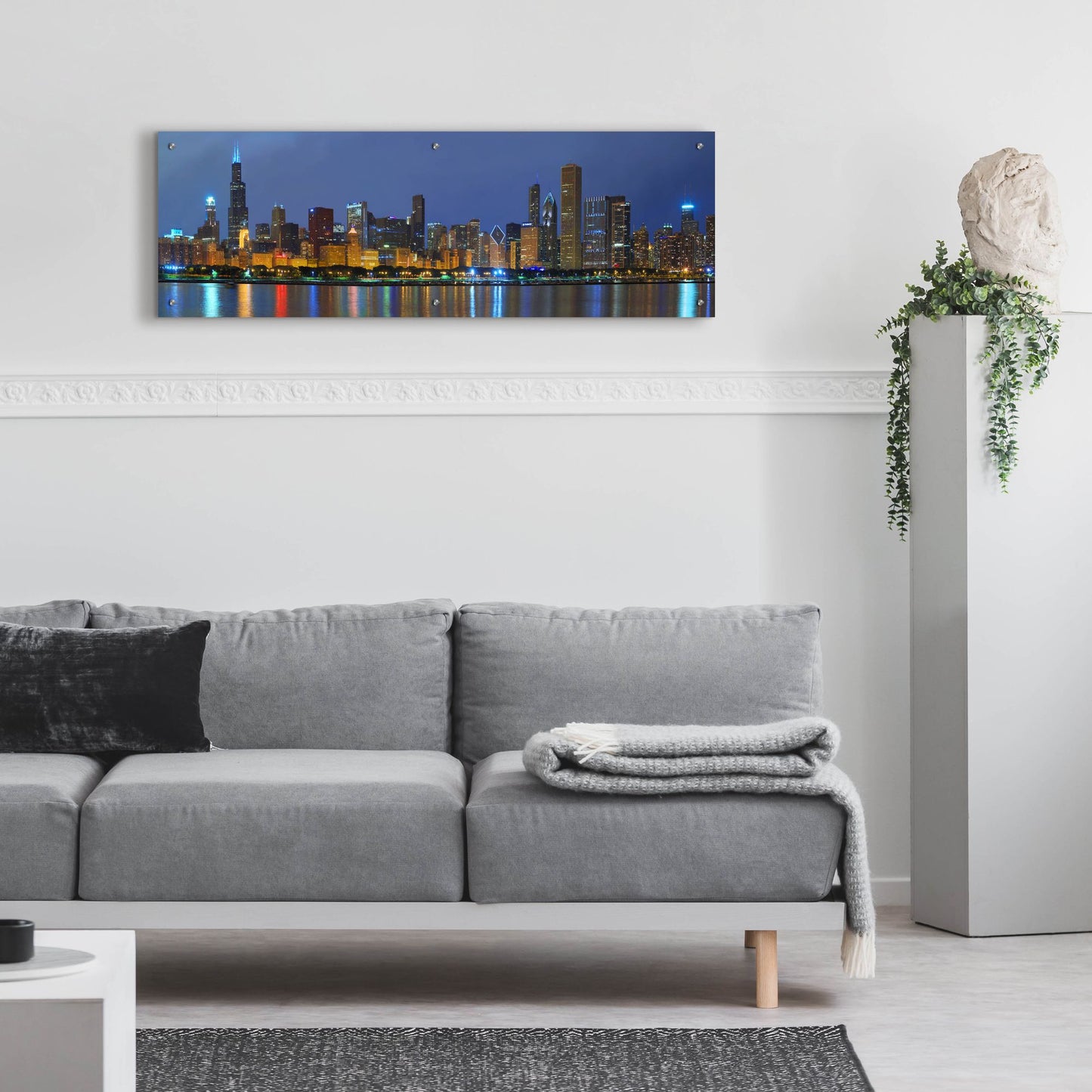 Epic Art 'Chicago Skyline' by Winthrope Hiers, Acrylic Glass Wall Art,48x16