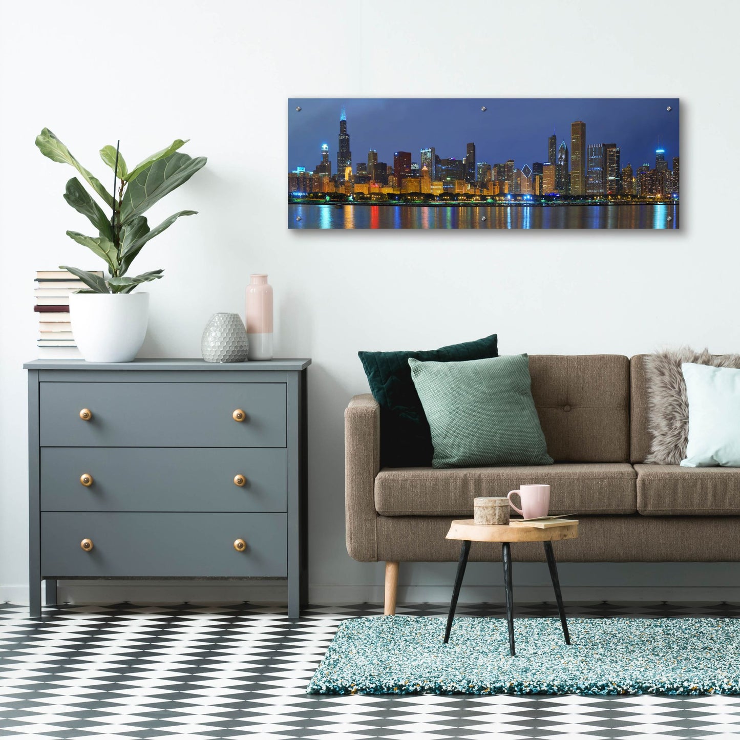 Epic Art 'Chicago Skyline' by Winthrope Hiers, Acrylic Glass Wall Art,48x16