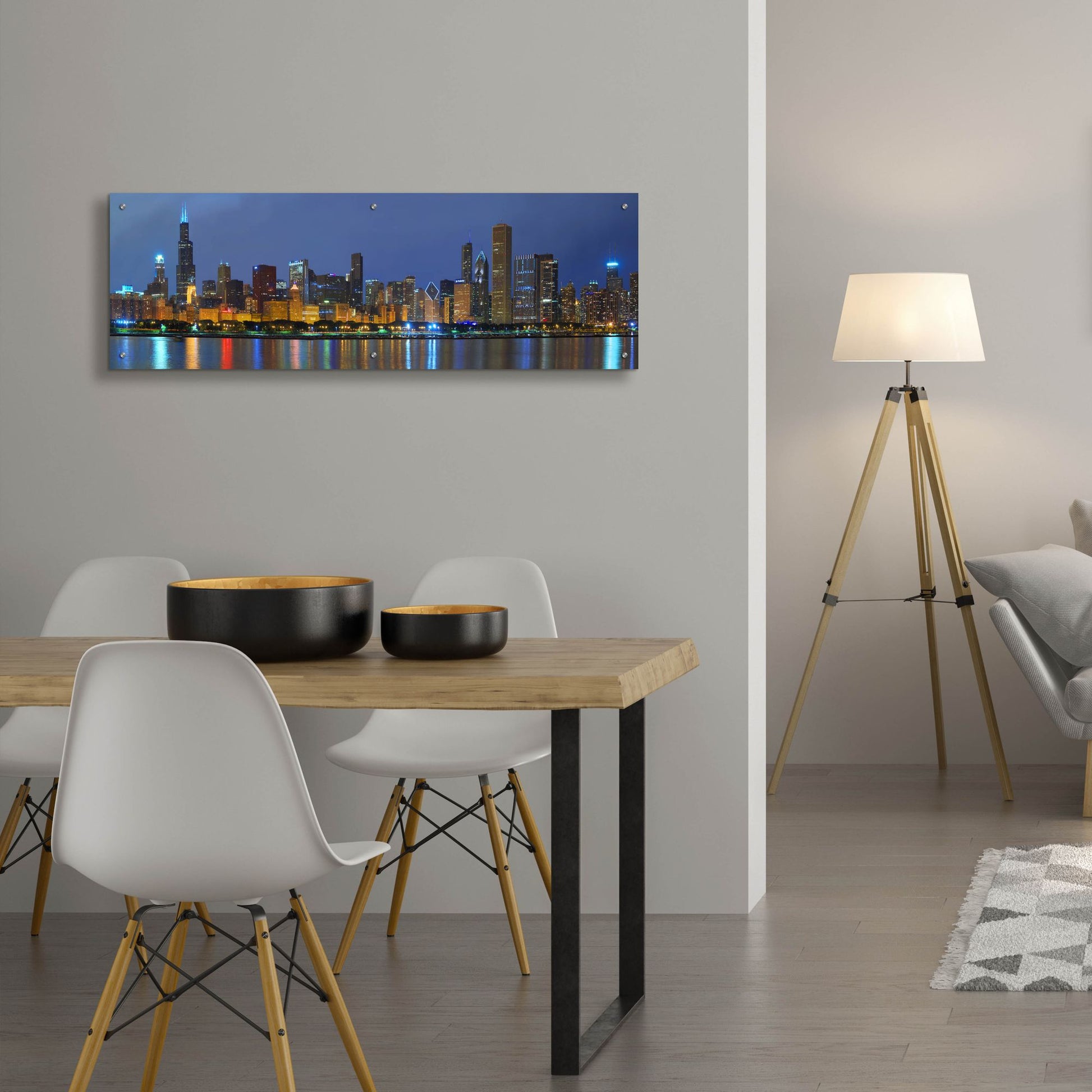 Epic Art 'Chicago Skyline' by Winthrope Hiers, Acrylic Glass Wall Art,48x16