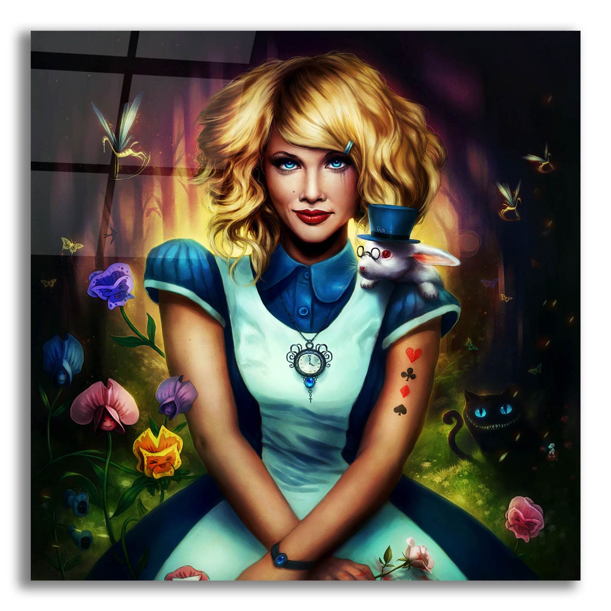 Epic Art 'Alice in Wonderland' by JoJoesArt, Acrylic Glass Wall