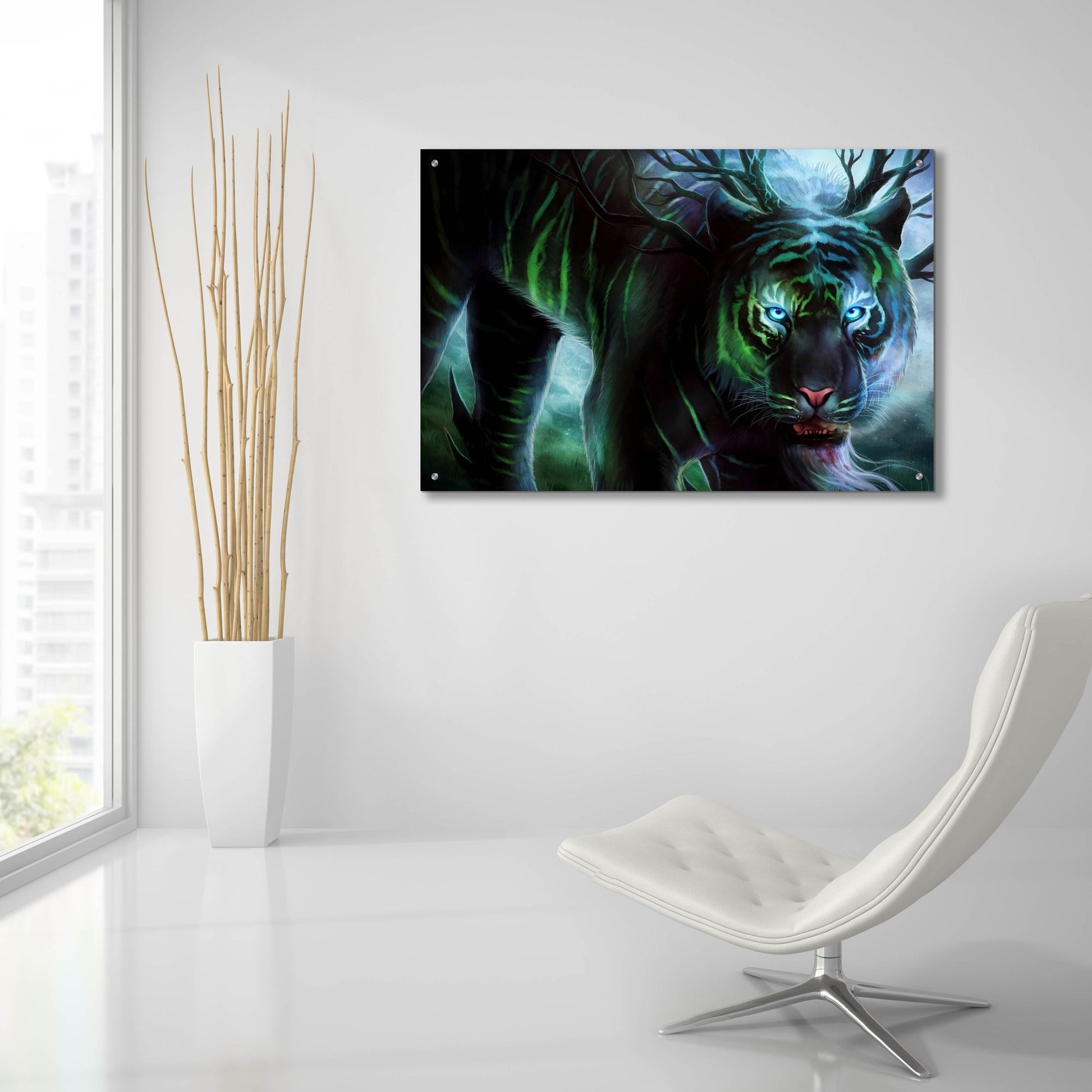 Epic Art 'Cold Stare' by JoJoesArt, Acrylic Glass Wall Art,36x24