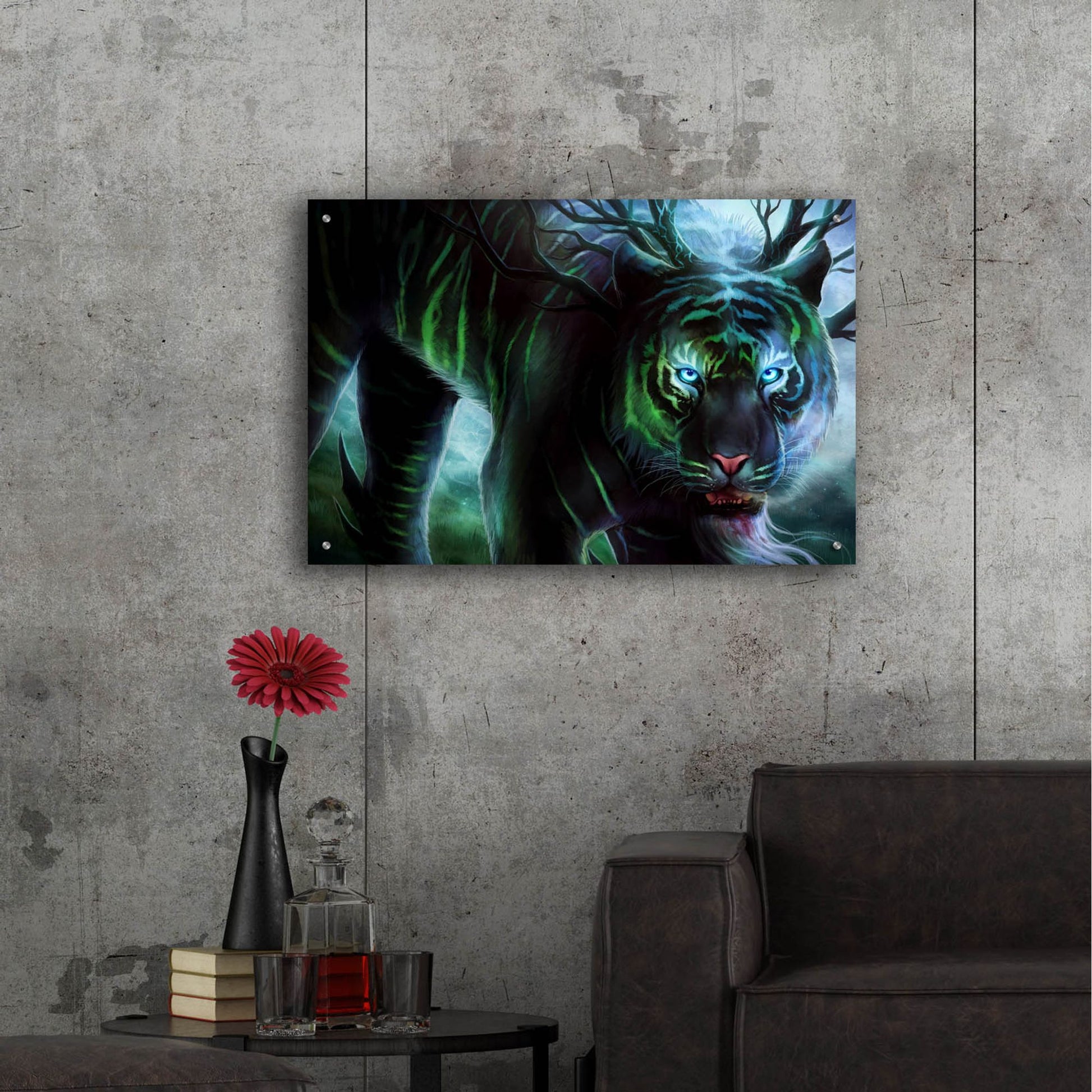 Epic Art 'Cold Stare' by JoJoesArt, Acrylic Glass Wall Art,36x24