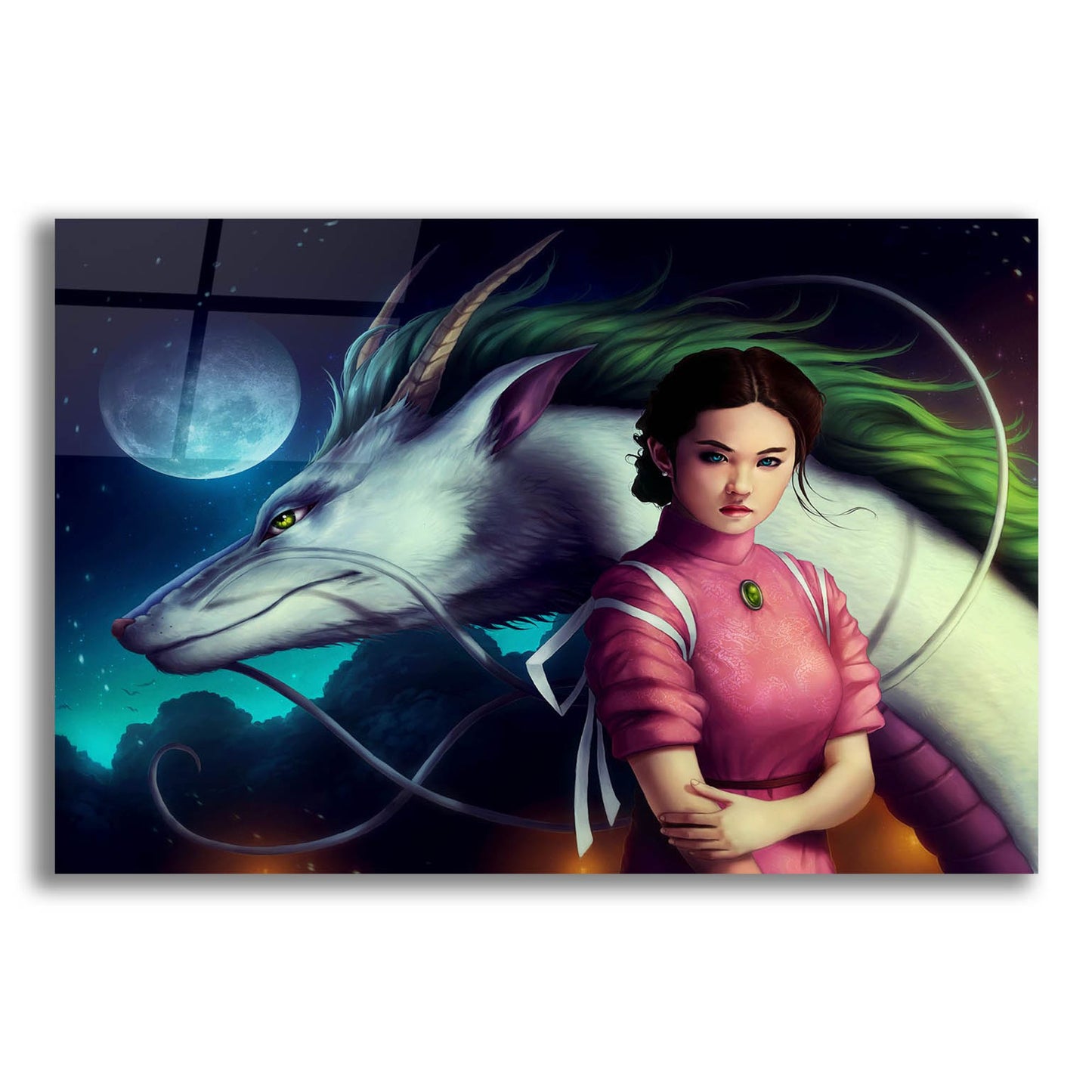 Epic Art 'Dragon Night' by JoJoesArt, Acrylic Glass Wall Art