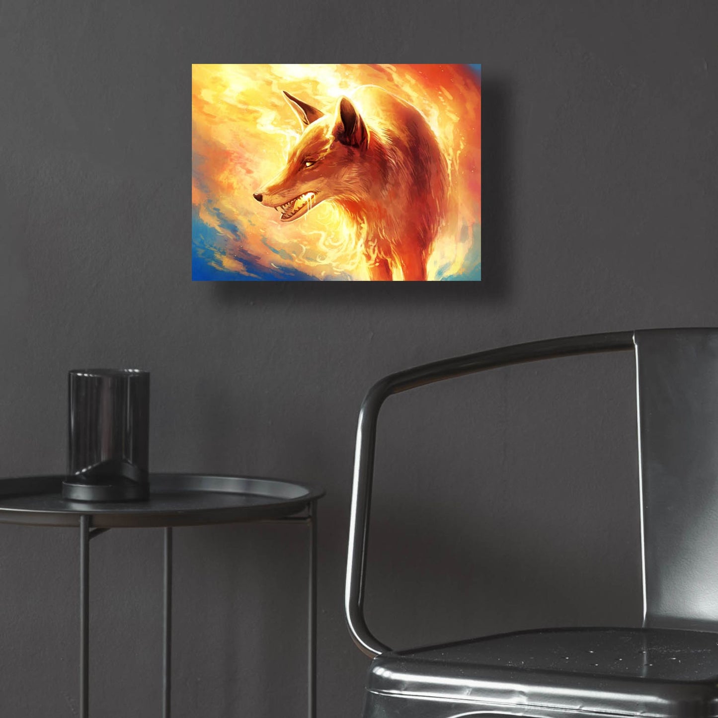 Epic Art 'Fire Fox' by JoJoesArt, Acrylic Glass Wall Art,16x12