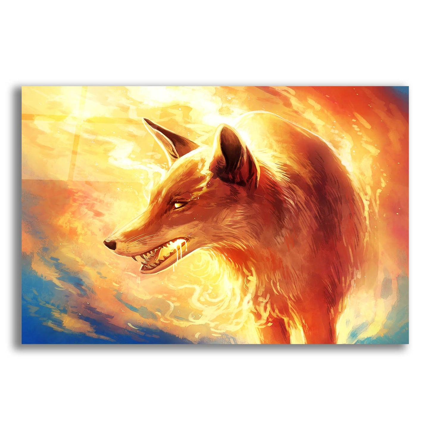 Epic Art 'Fire Fox' by JoJoesArt, Acrylic Glass Wall Art,16x12