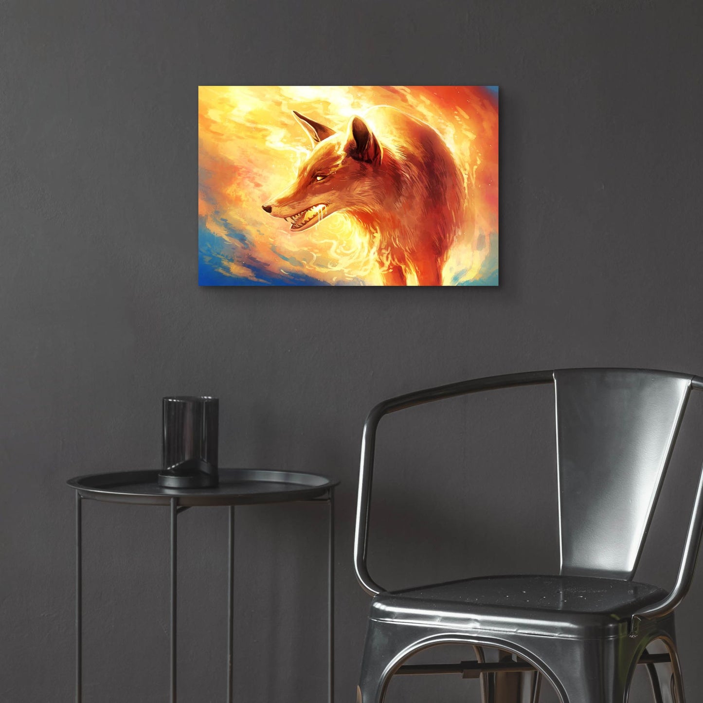 Epic Art 'Fire Fox' by JoJoesArt, Acrylic Glass Wall Art,24x16