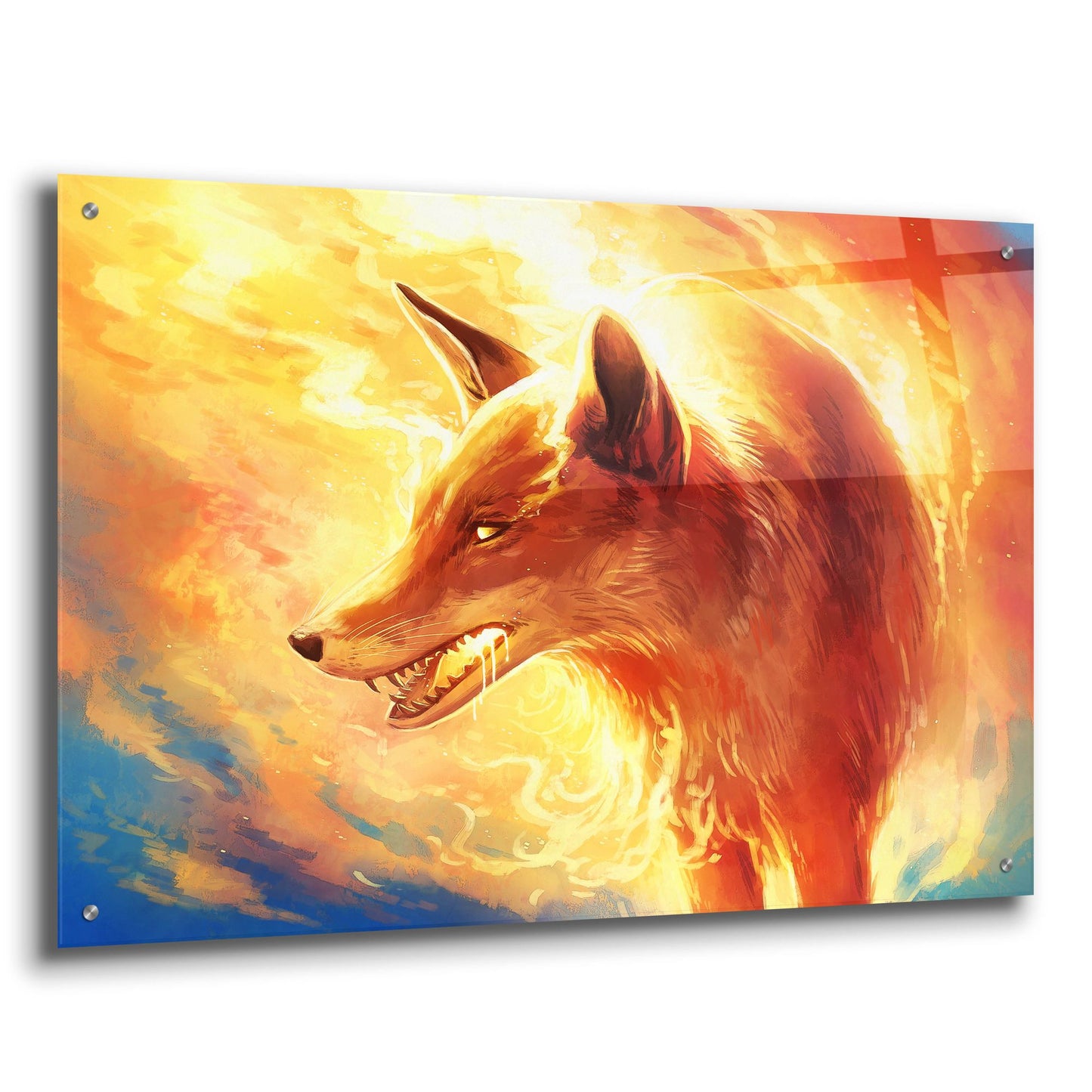 Epic Art 'Fire Fox' by JoJoesArt, Acrylic Glass Wall Art,36x24