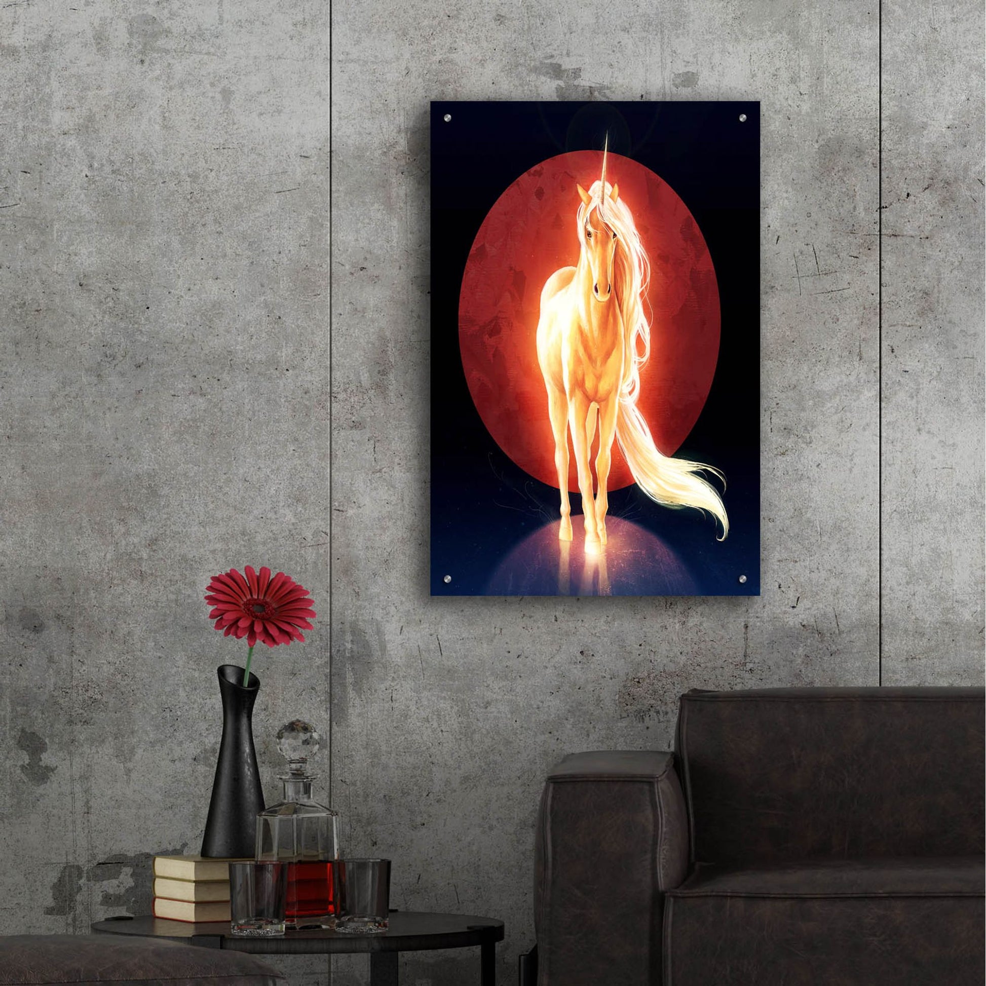 Epic Art 'Last Unicorn' by JoJoesArt, Acrylic Glass Wall Art,24x36