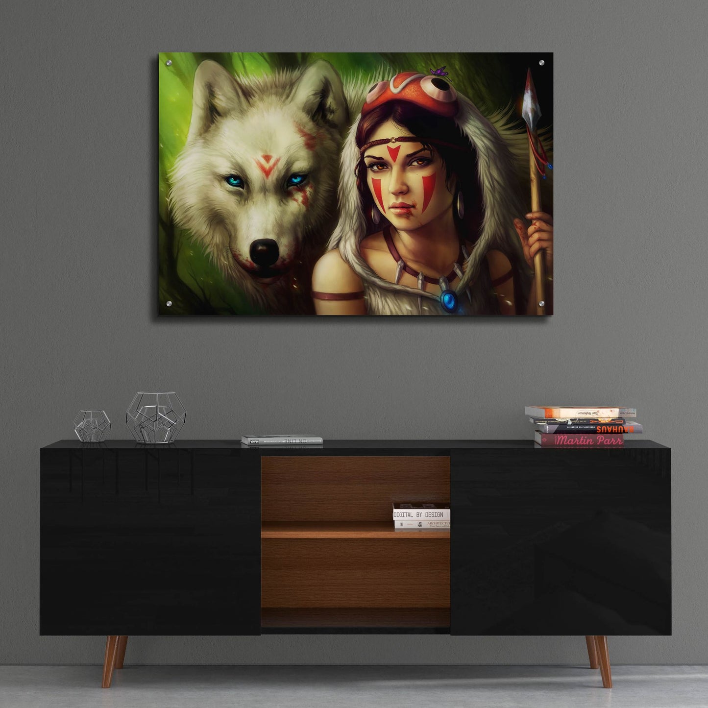 Epic Art 'Warrior Princess' by JoJoesArt, Acrylic Glass Wall Art,36x24