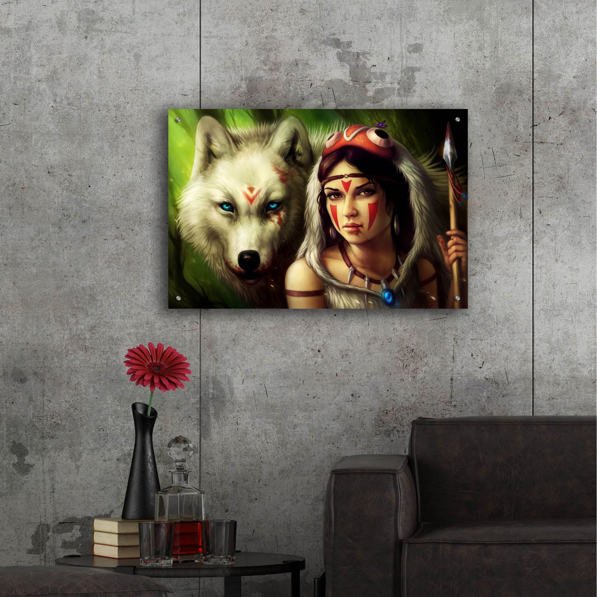 Epic Art 'Warrior Princess' by JoJoesArt, Acrylic Glass Wall Art,36x24